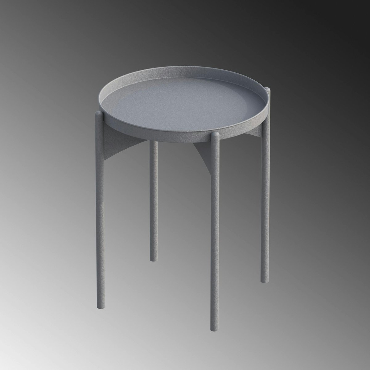 Table d'appoint ronde en métal SFAX gris, PIER IMPORT
