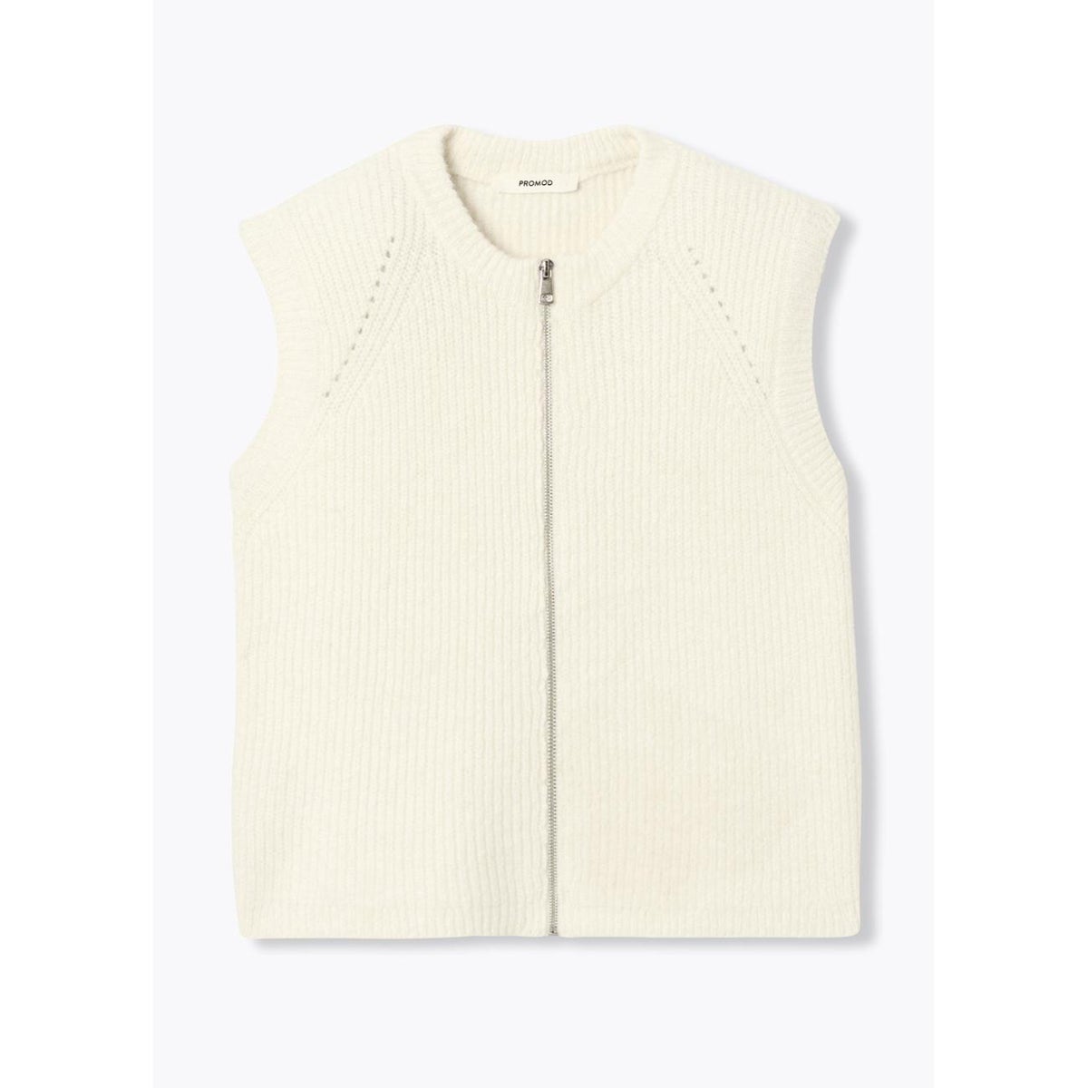 Gilet zippé sans manches ecru, PROMOD