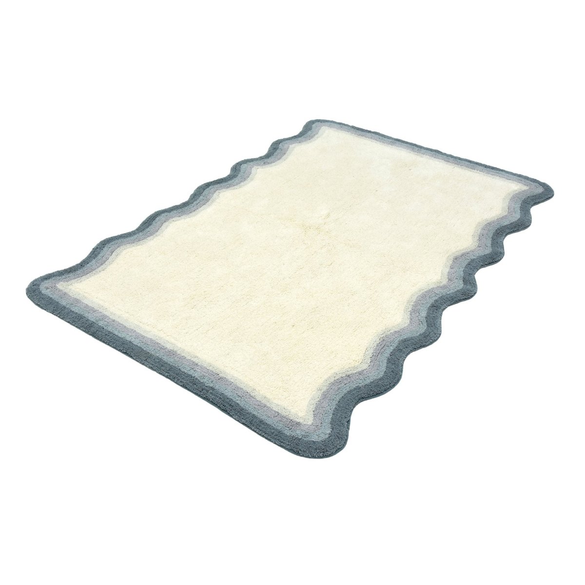 Tapis enfant en coton BISCUIT bleu naturel, AFK LIVING