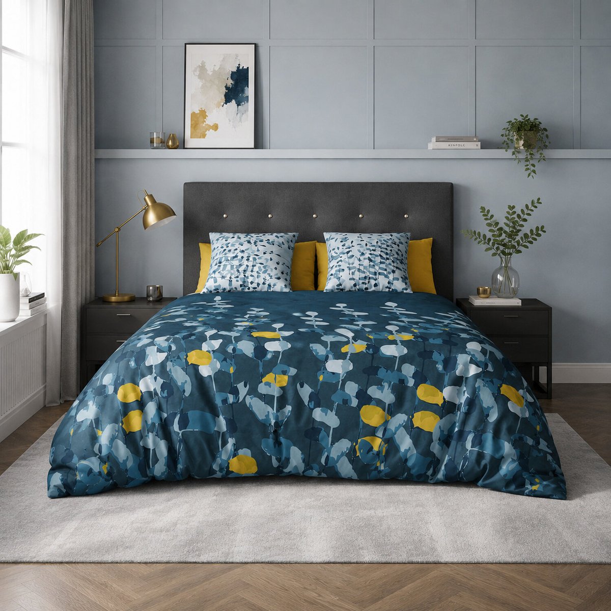 Parure housse de couette coton, Lunaria multicolore, C DESIGN HOME TEXTILE