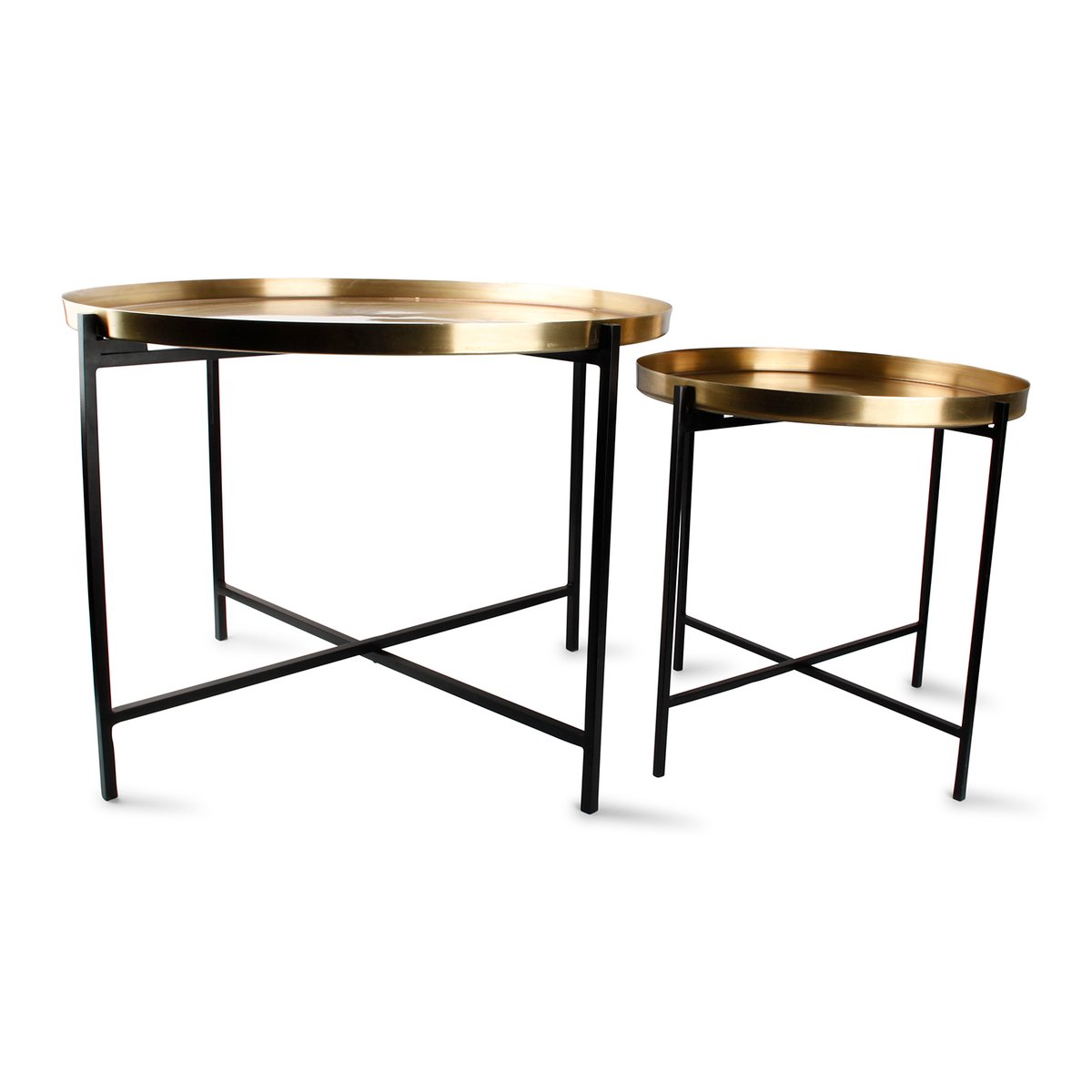 Lot de 2 Table PATIO or, SP COLLECTION