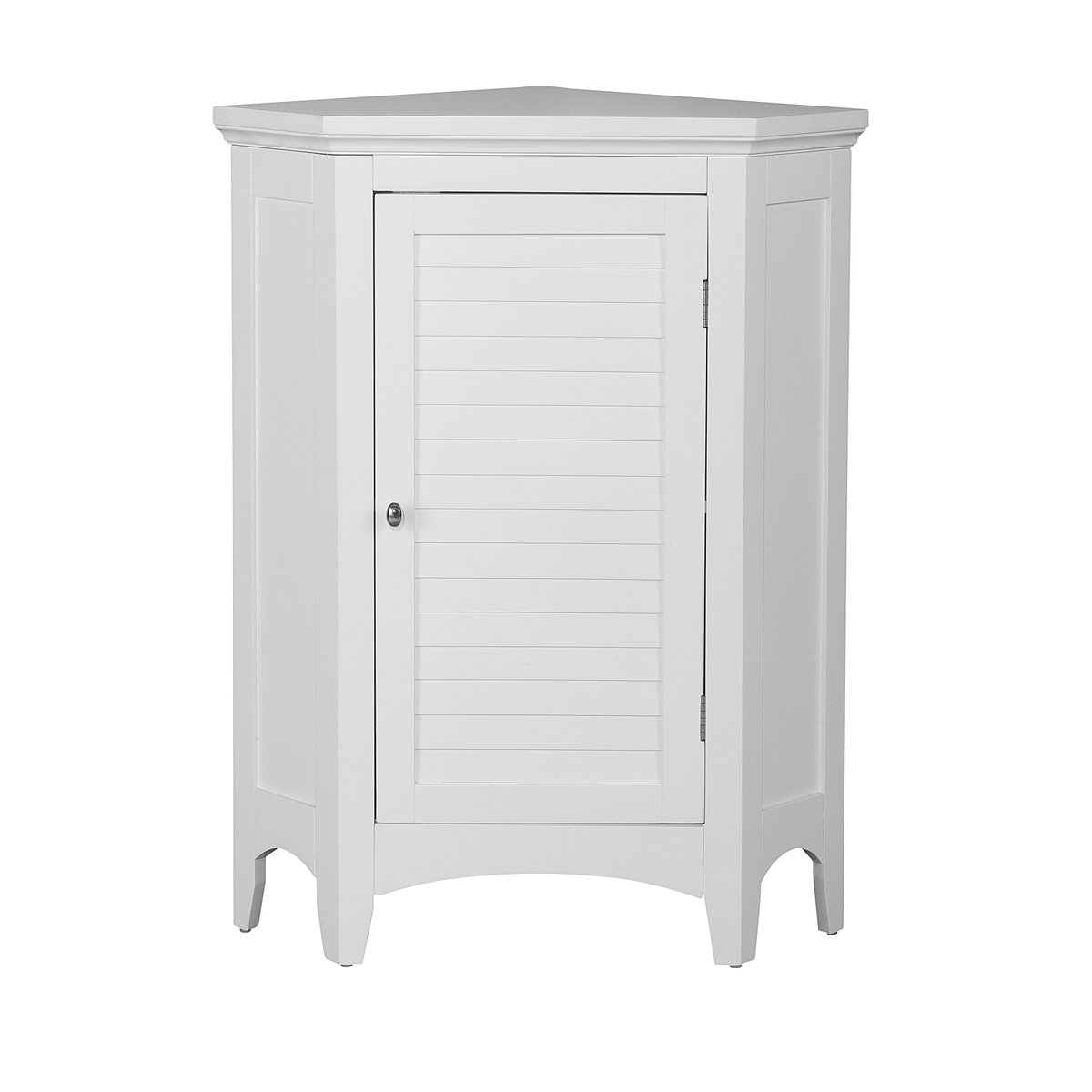 Meuble d’Angle Salle de Bain avec Porte Louver & Étagère, GLANCY white, TEAMSON HOME