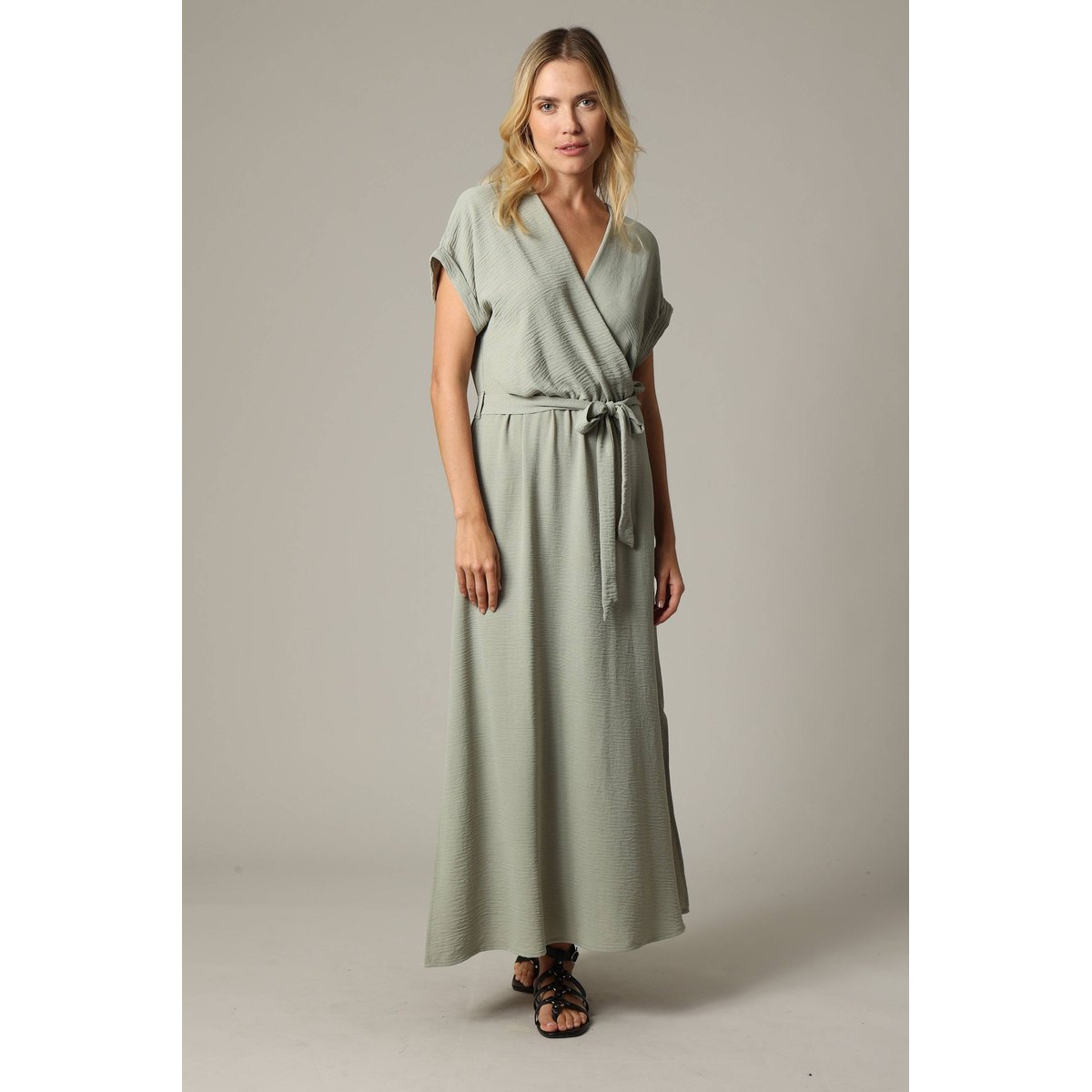 Robe longue femme fluide TEYSSA tilleul, DEELUXE