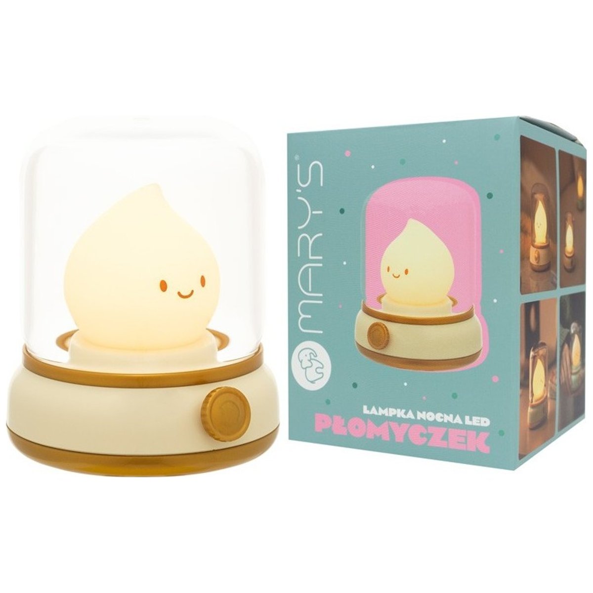 Veilleuse rechargeable Petite Flamme jaune, doré, MARY'S