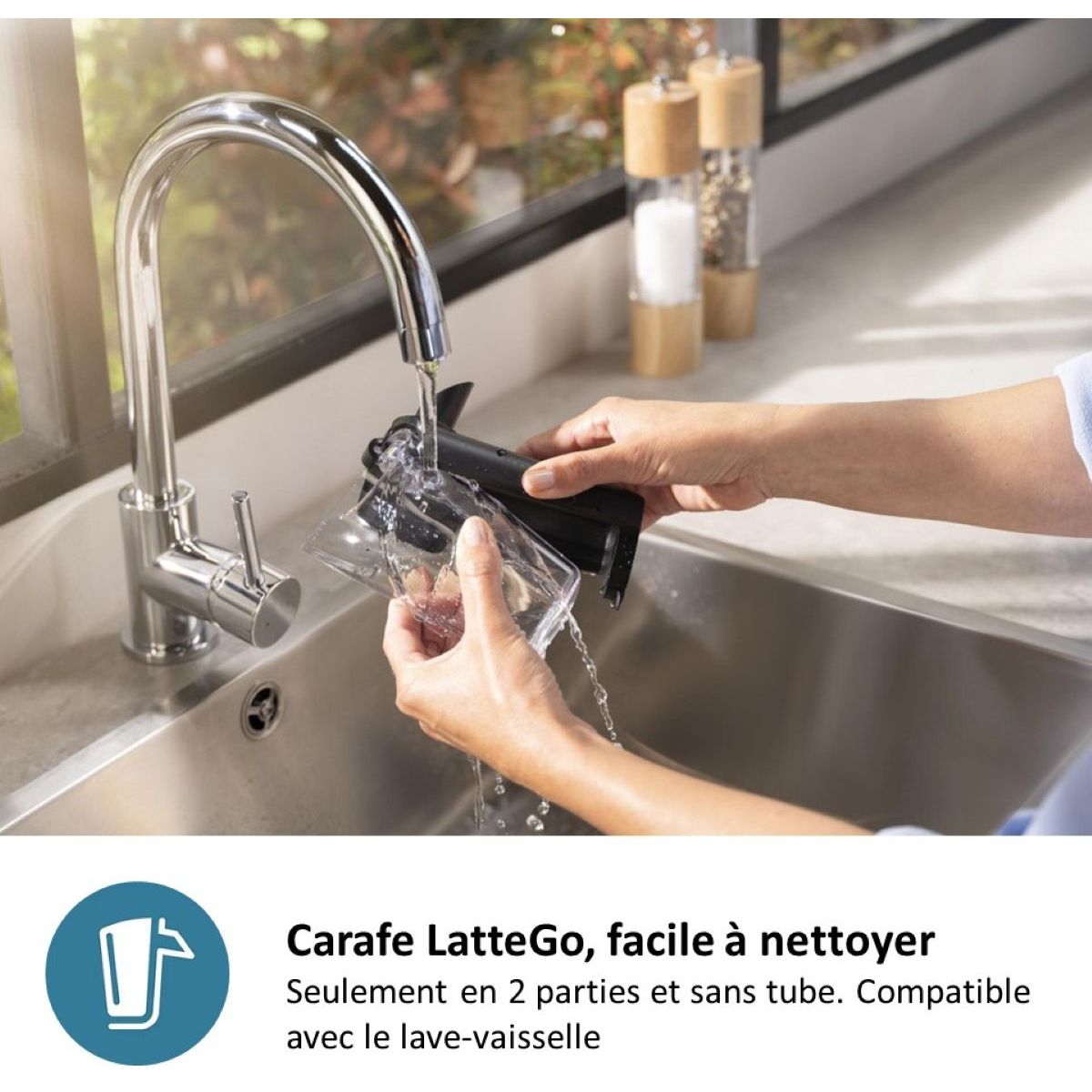 Expresso Broyeur EP4441/50 SilentBrew LatteGo Noir couleur unique, PHILIPS