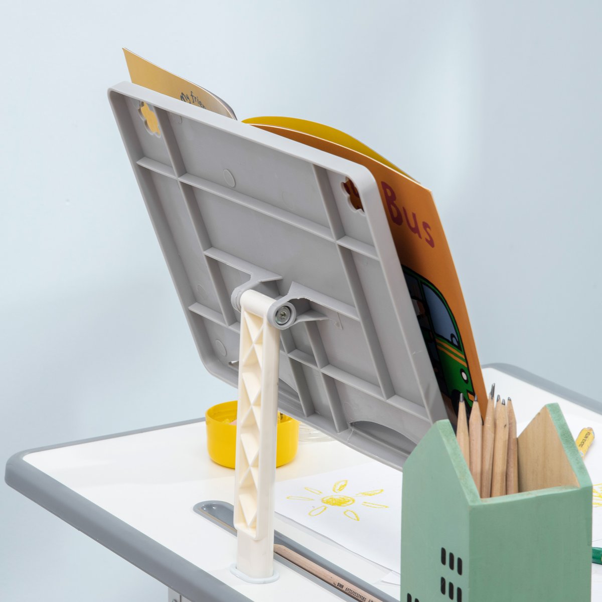 Ensemble bureau et chaise pour enfants PP gris, HOMCOM