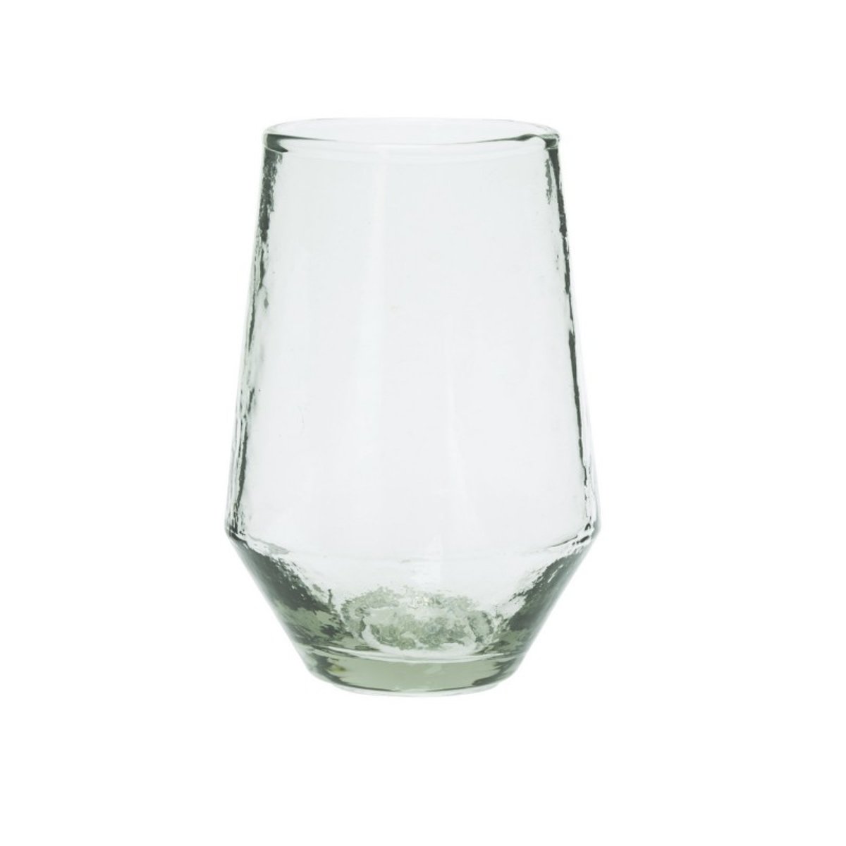 Verre à eau recyclé martelé artisanal transparent, MADAM STOLTZ