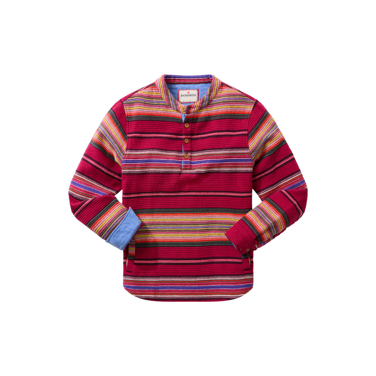 Chemise à enfiler à rayures jacquard rouge, JOE BROWNS