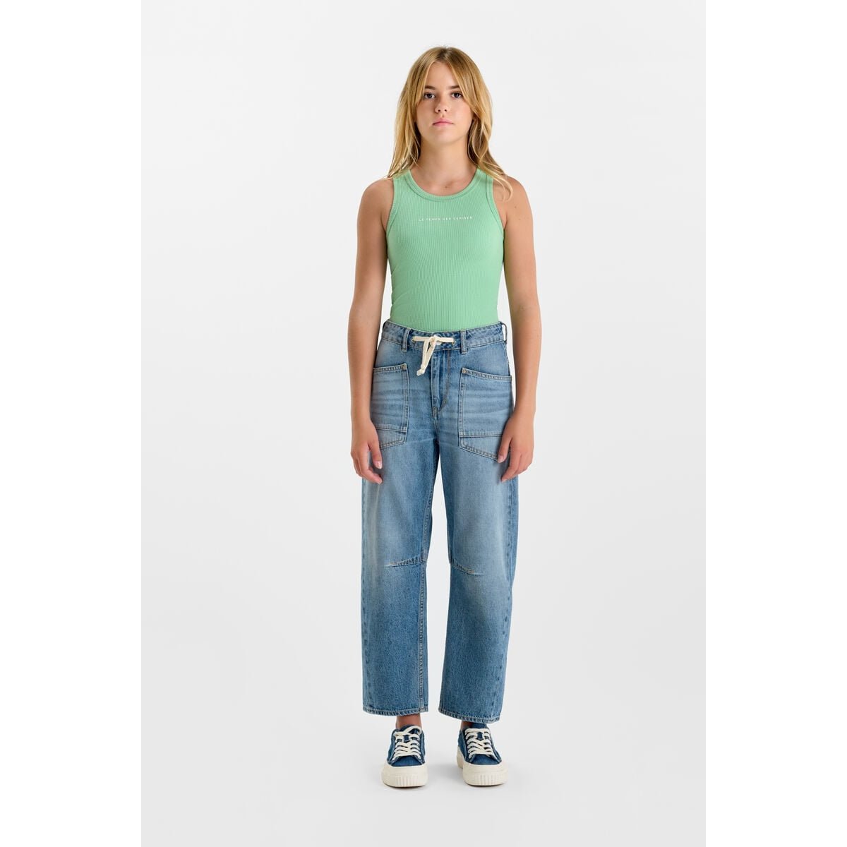 Jeans loose, large MONTICEL, longueur 34 blue, LE TEMPS DES CERISES