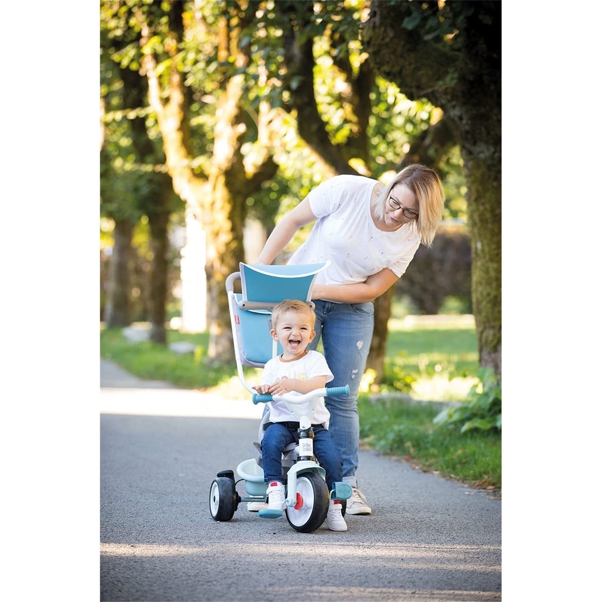 Tricycle Baby Balade Plus Rose bleu, SMOBY