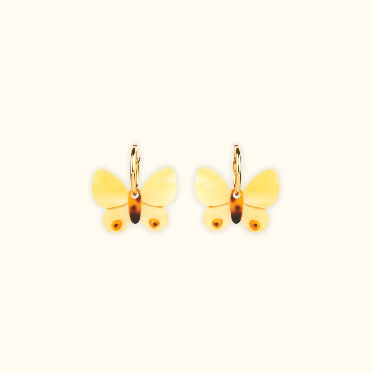 Boucles d'oreilles PAPILLON JAUNE jaune, COUCOU SUZETTE