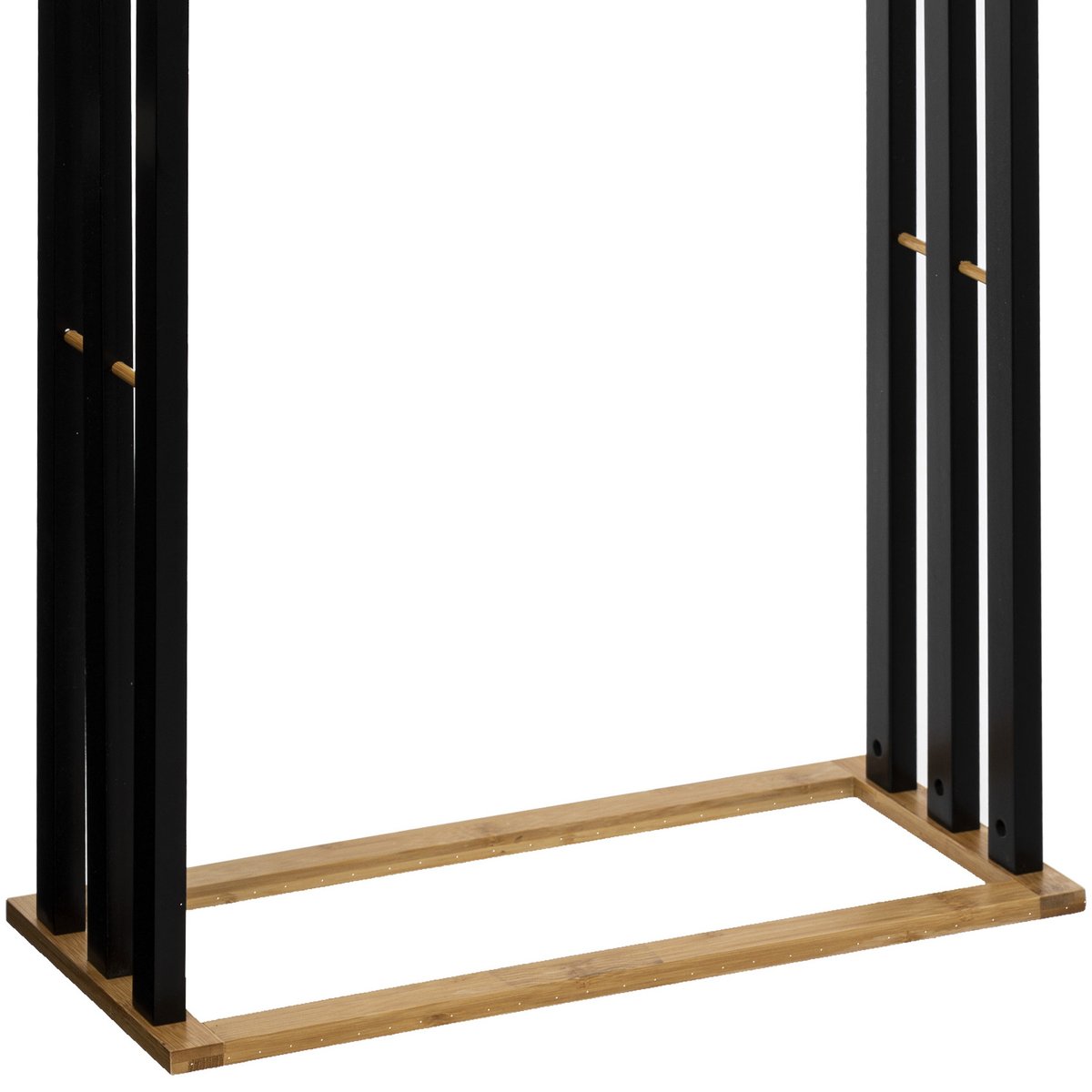 Porte-serviettes sur pieds 3 barres en bois et métal NATURÉO noir, 5FIVE SIMPLY SMART