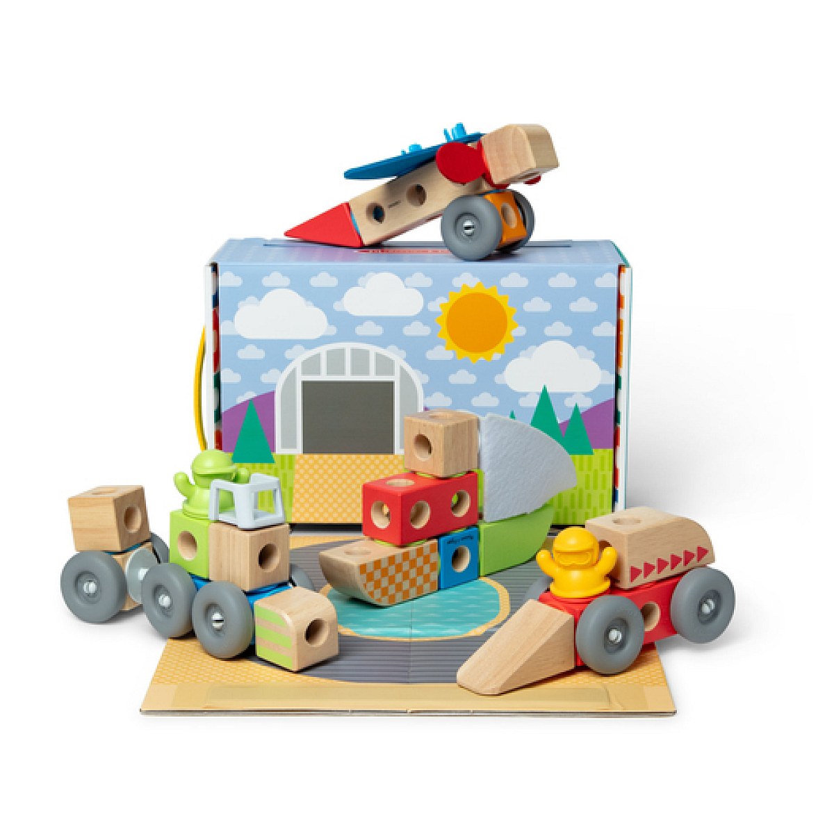 Les vehicules - 54 pieces - blockables couleur unique, SPINMASTER