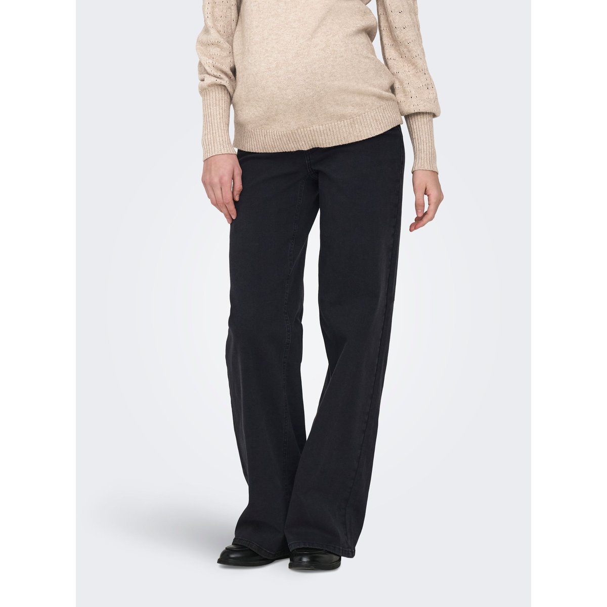 Jean À Jambe Large washed black, ONLY