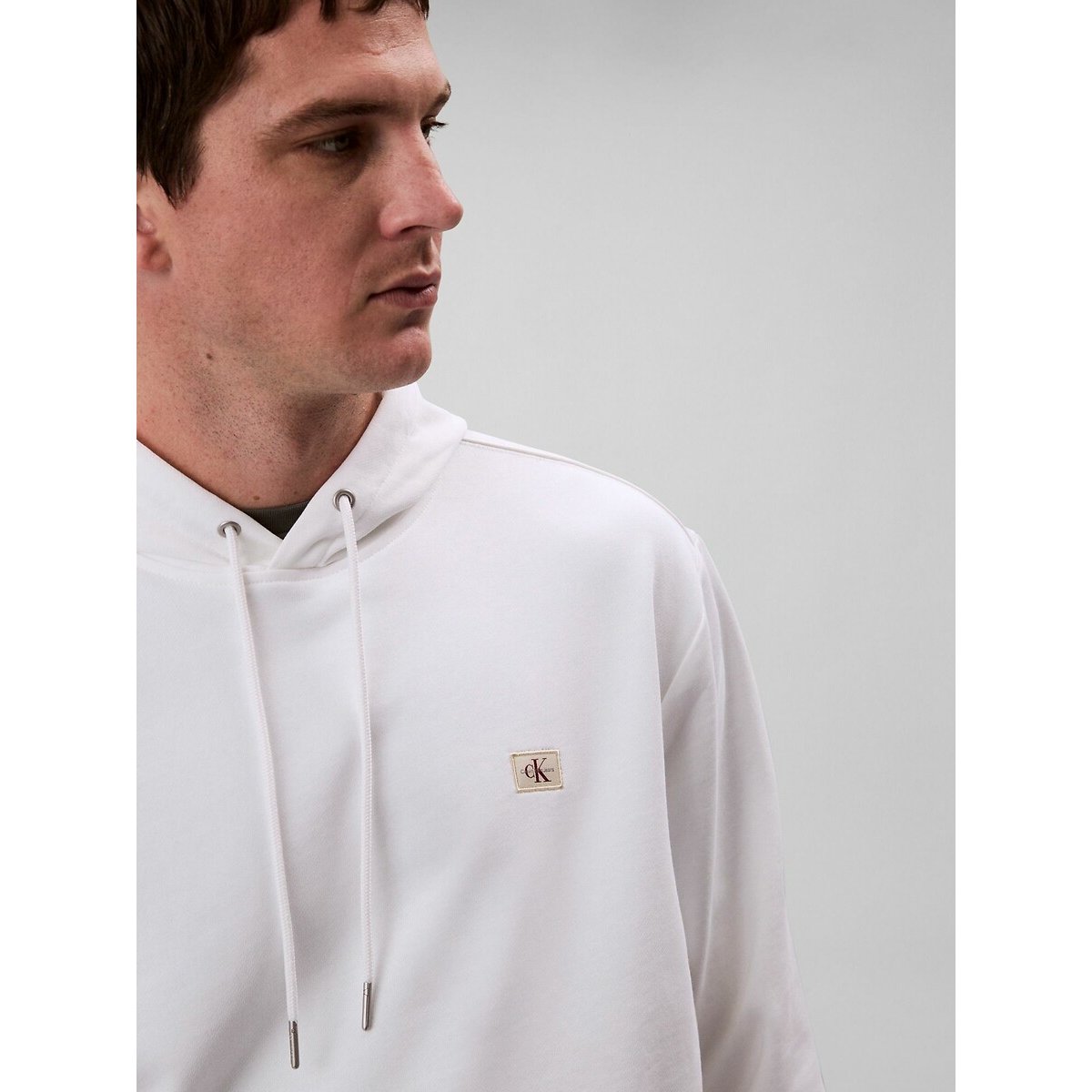 Sweat fermé à capuche blanc, CALVIN KLEIN JEANS