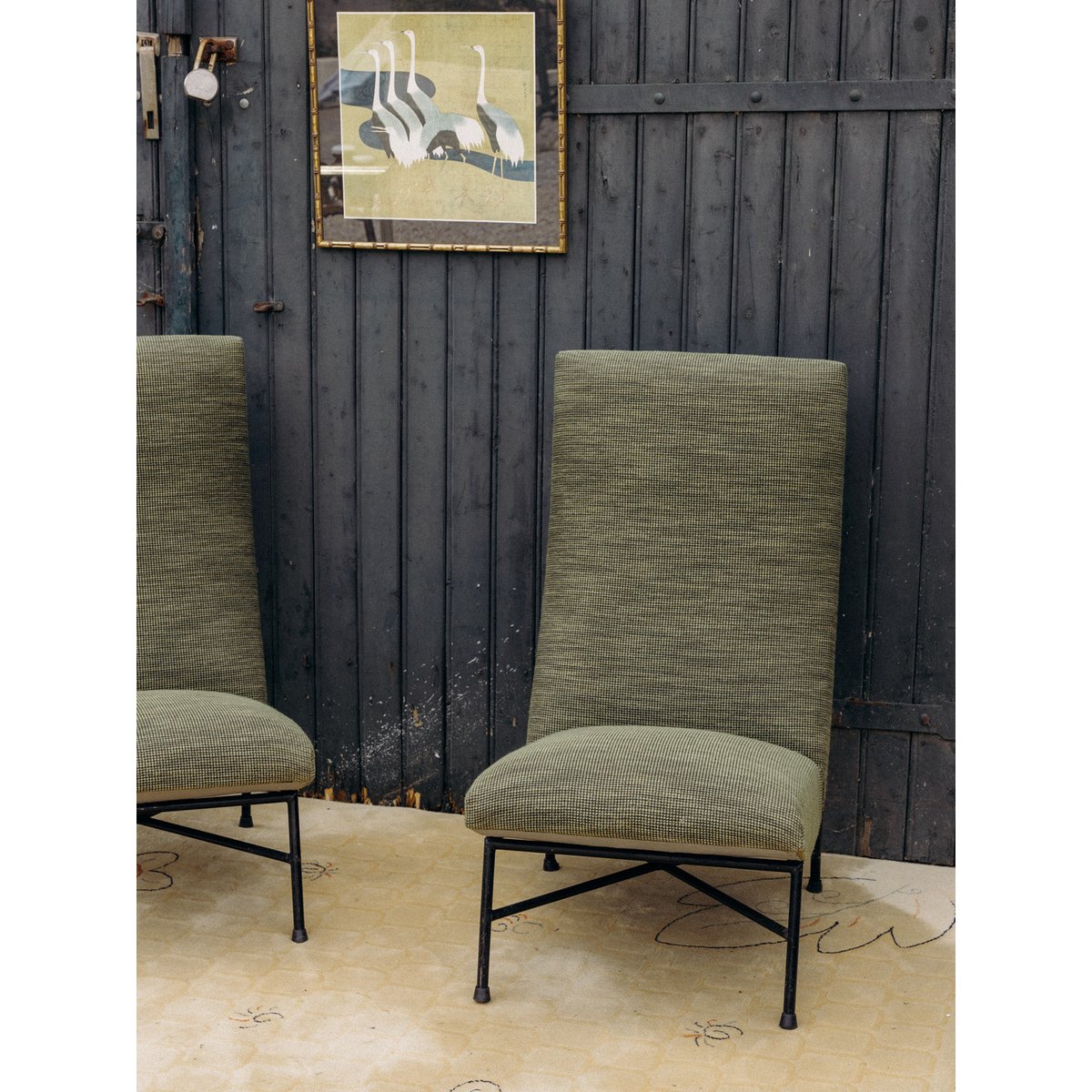 Paire de fauteuils verts Jakob N°508 - Bon état vert, DEBONGOUT