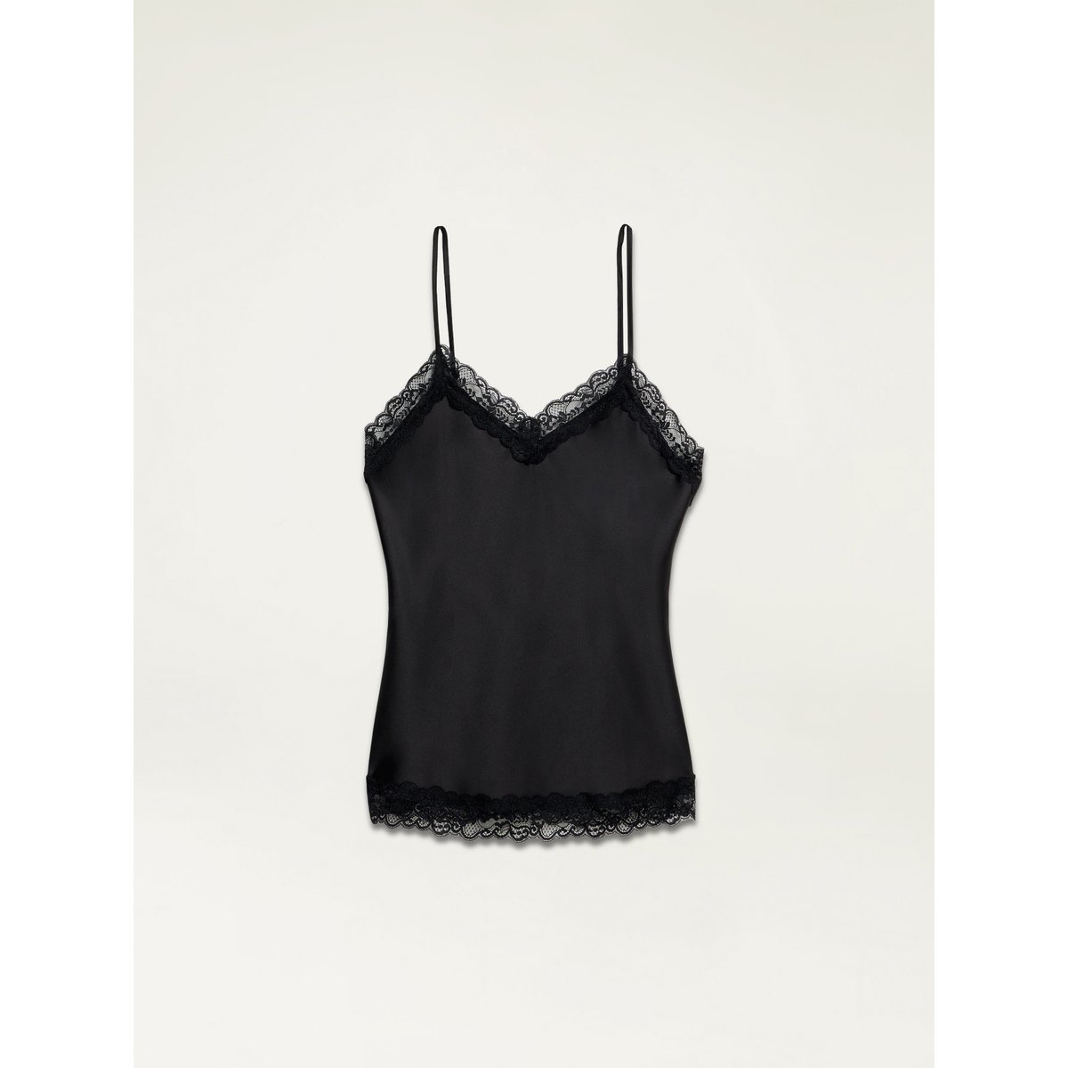 Top lingerie en satin et dentelle noir, OLTRE