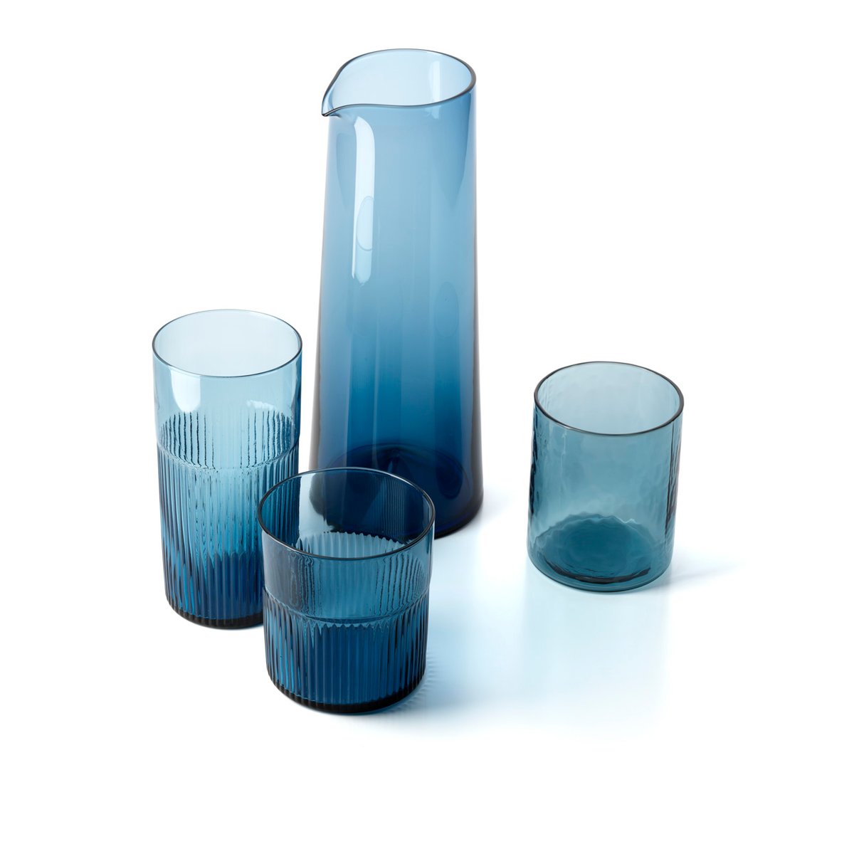 Carafe en verre AZURE indien bleu, BAZAR BIZAR