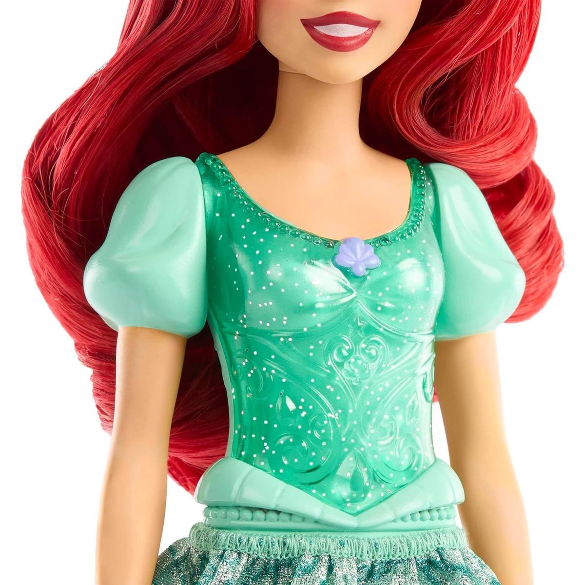 Disney poupée Ariel articulée avec tenue Scintillante et accessoires vert, MATTEL