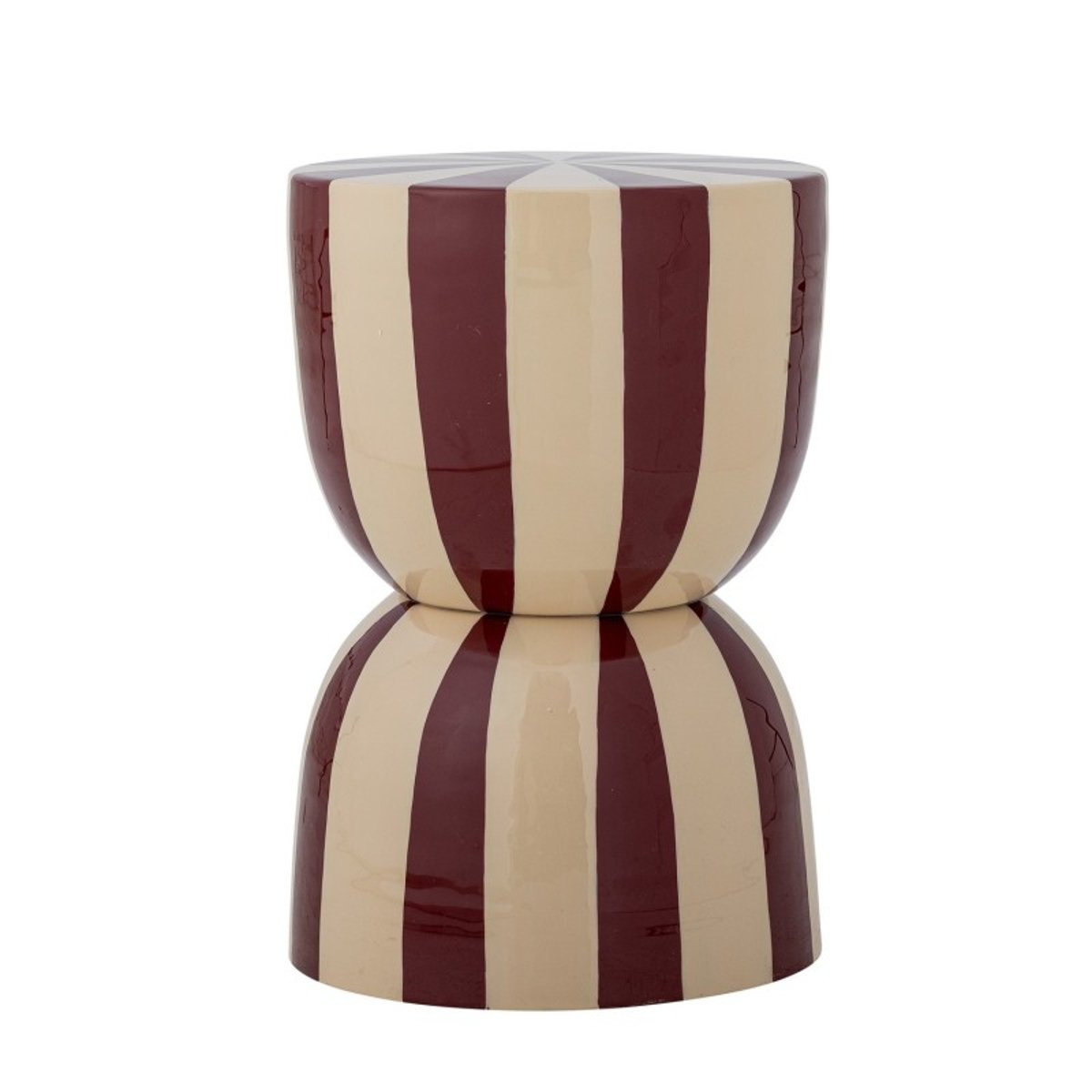 Petite table basse métal rayures Boomingville Vrea rouge bordeaux, BLOOMINGVILLE