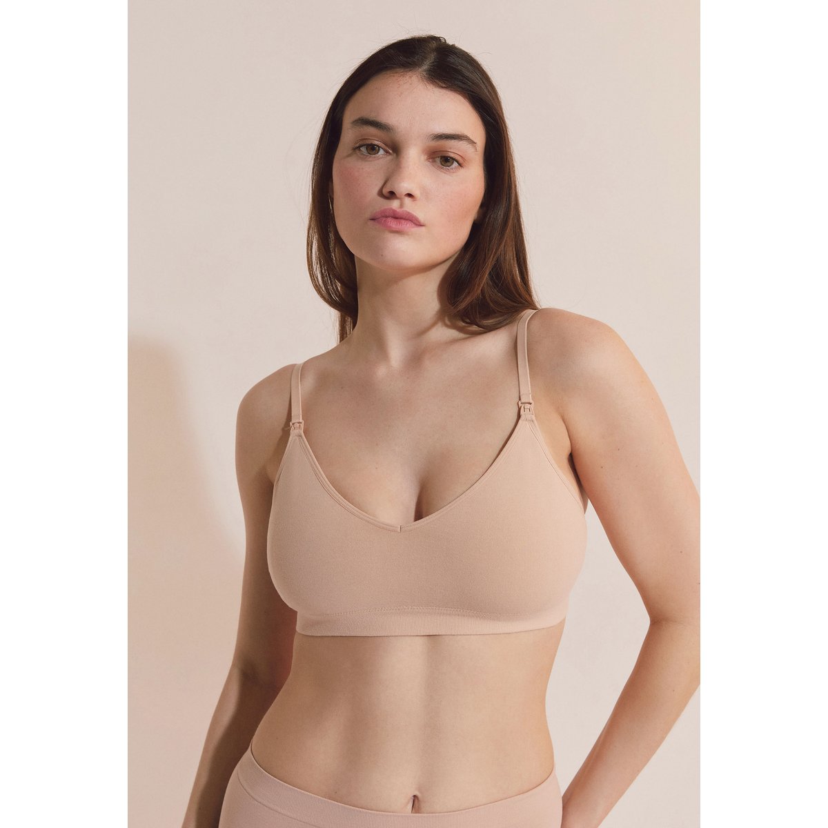 Soutien-gorge brassière de maternité en coton biologique, clips d'allaitement AMANDE BABY lin, ETAM