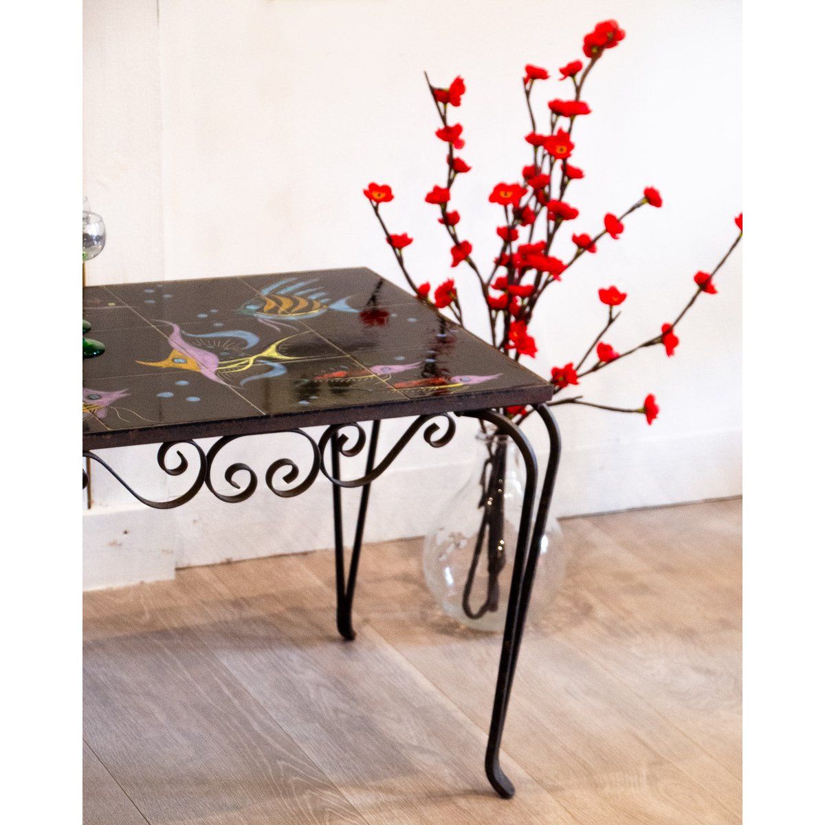 Table basse en céramique Vallauris Donna N°991 - Bon état noir, DEBONGOUT