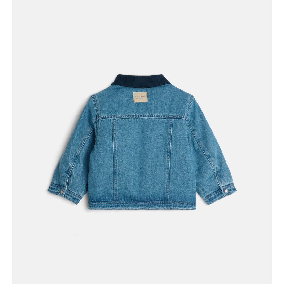 Veste droite tatard en denim de coton bio bleu moyen, CADET ROUSSELLE