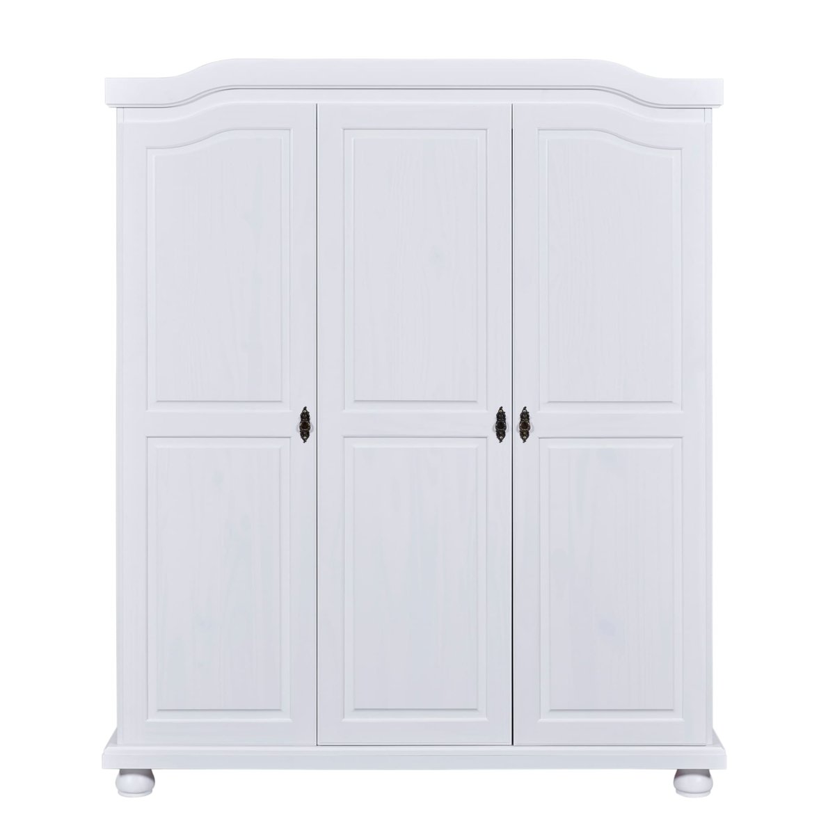 Armoire en bois massif 3 portes blanc, TERRE DE NUIT