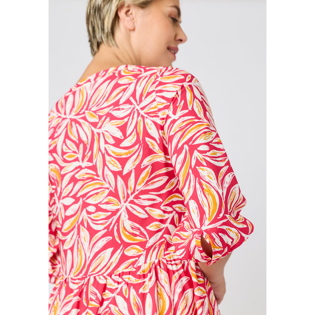 Robe à étages CLIMATYL blanc rose feuillage, DAMART