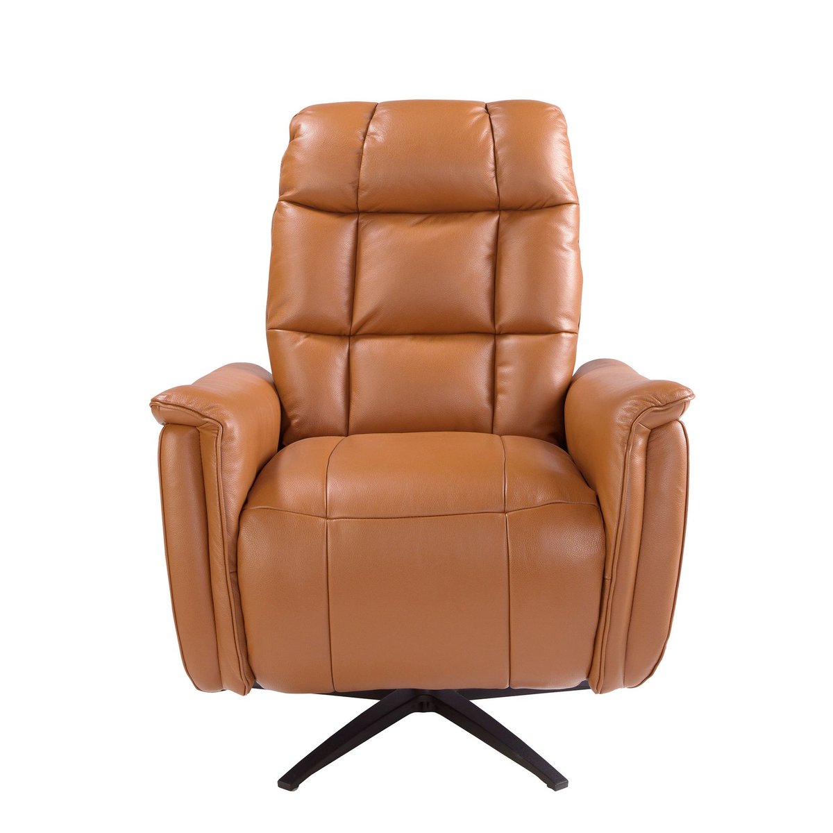 Fauteuil pivotant en cuir marron | noir, ANGEL CERDA