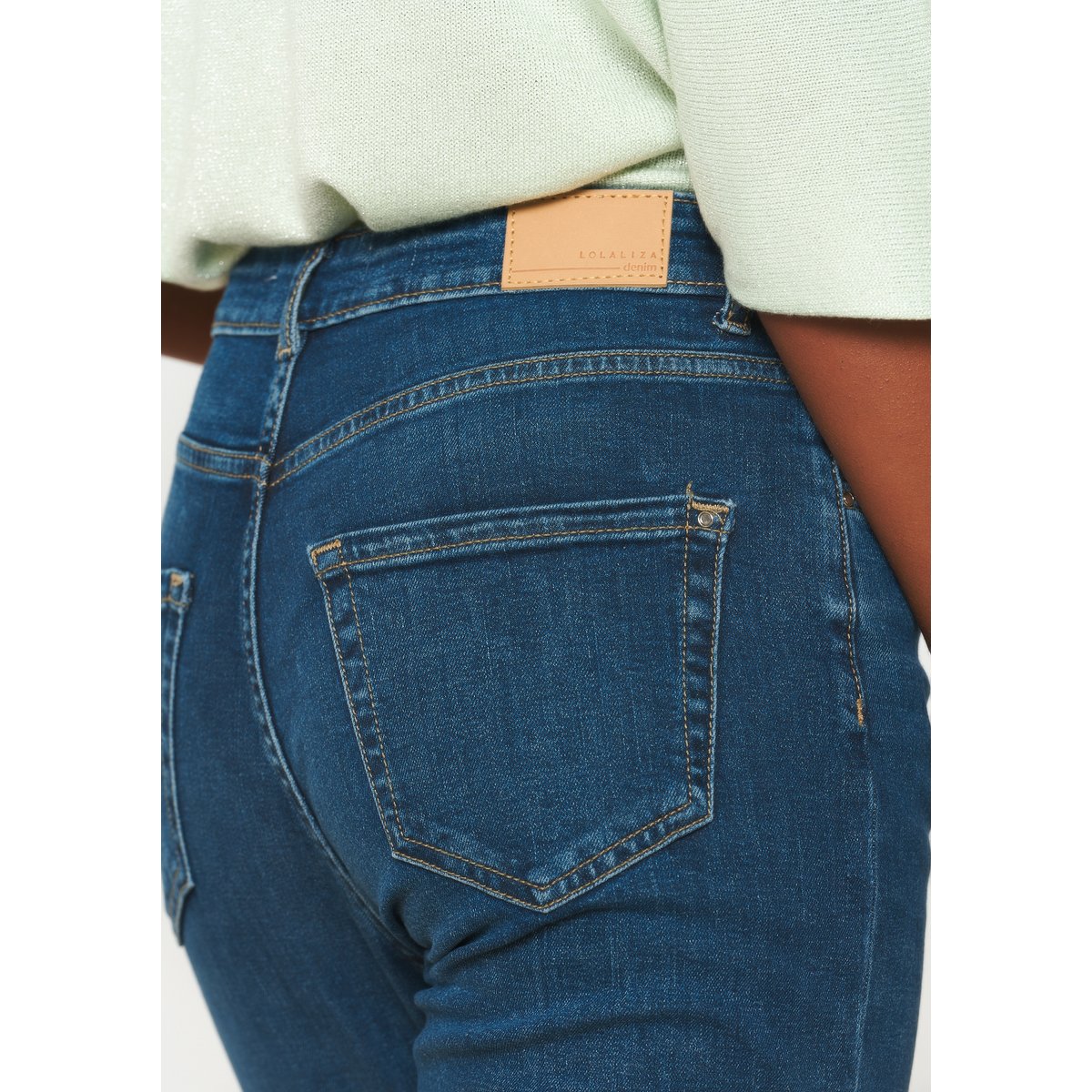 Jean droit taille haute dark blue, LOLALIZA
