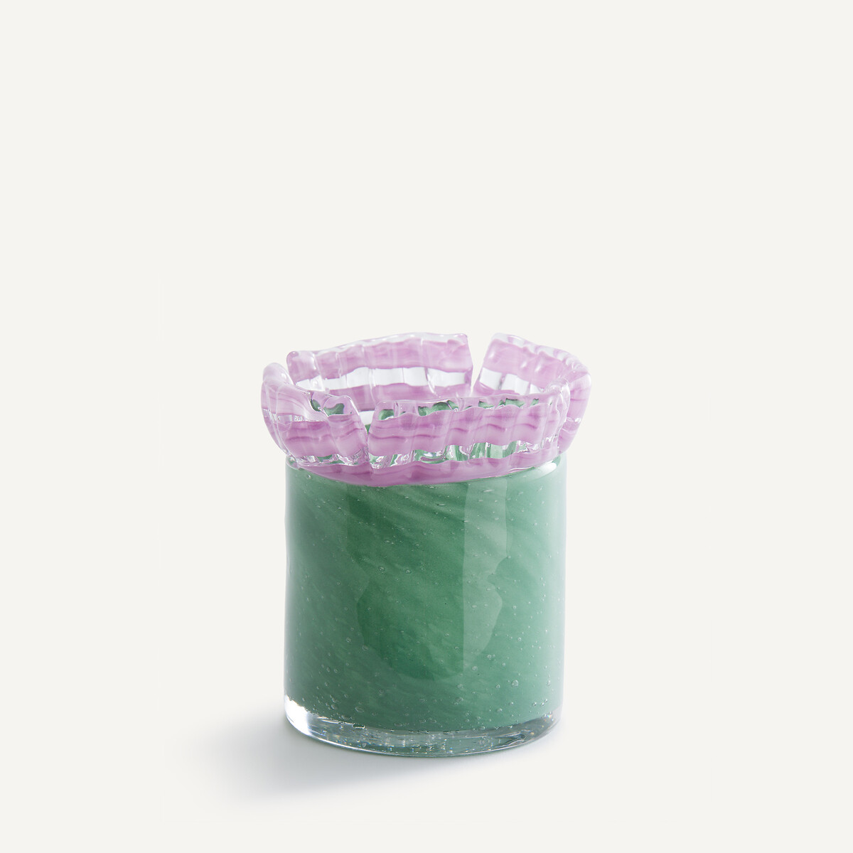 Vase en verre coupé au ciseau H13 cm, Eloria vert, AM.PM