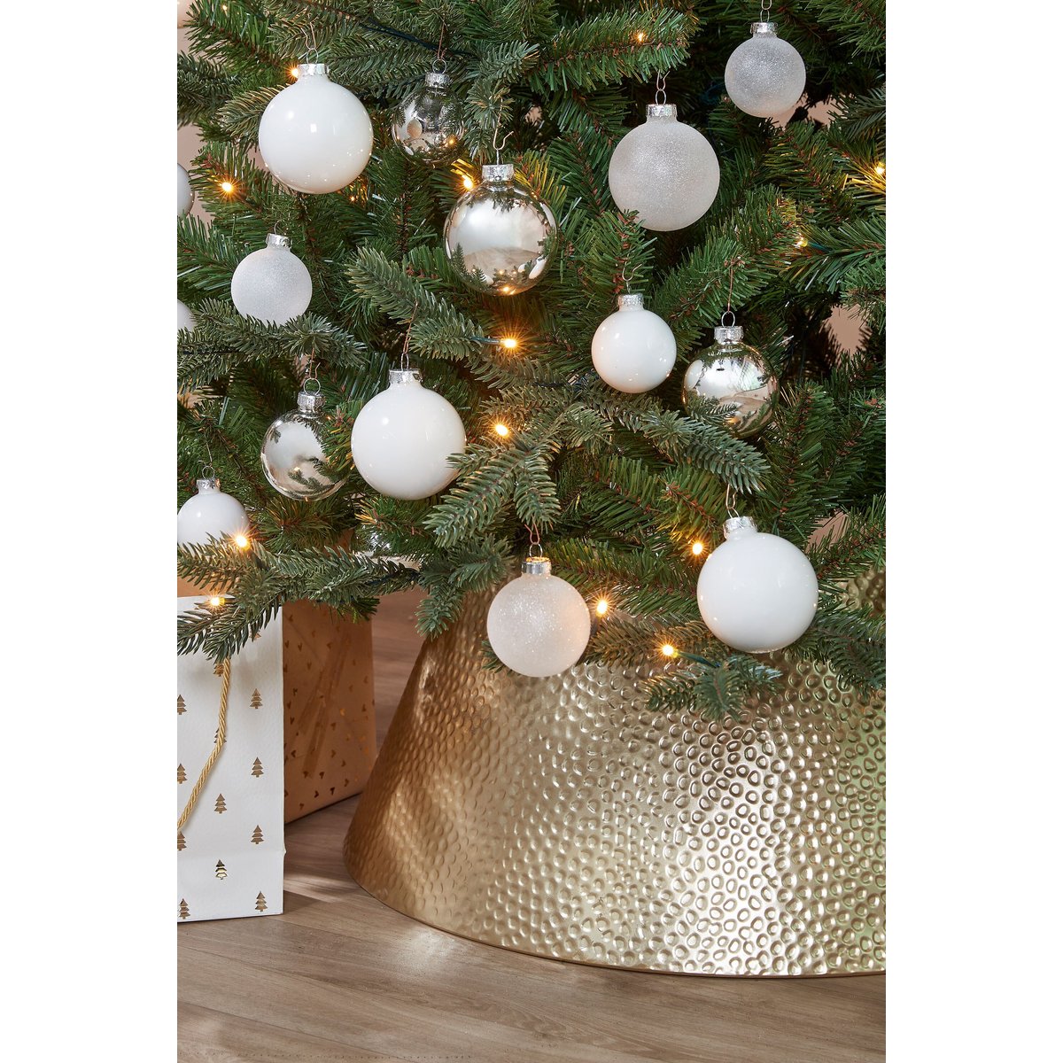 Cache-pied de sapin de Noël L58 cm GLACIA or, MICA DECORATIONS