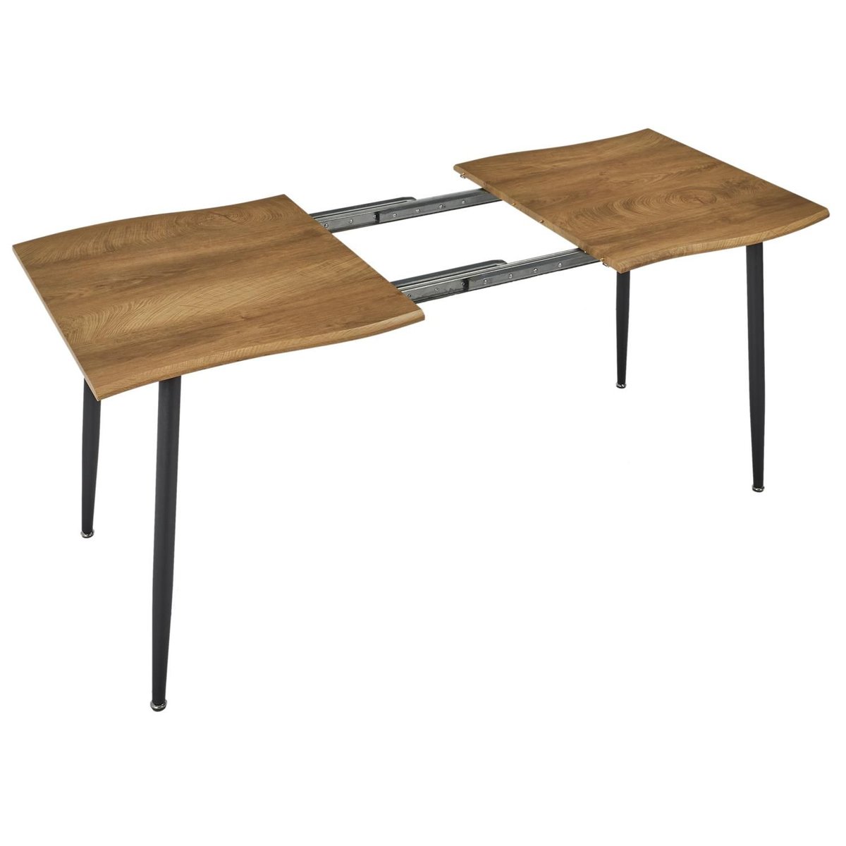 Table à manger extensible forme organique 4 à 6 places ABBOTT marron, THE HOME DECO FACTORY