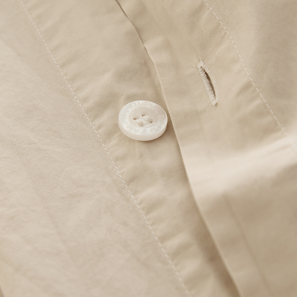Housse de couette en percale de coton lavé 120 fils, SABBAL beige, AM.PM