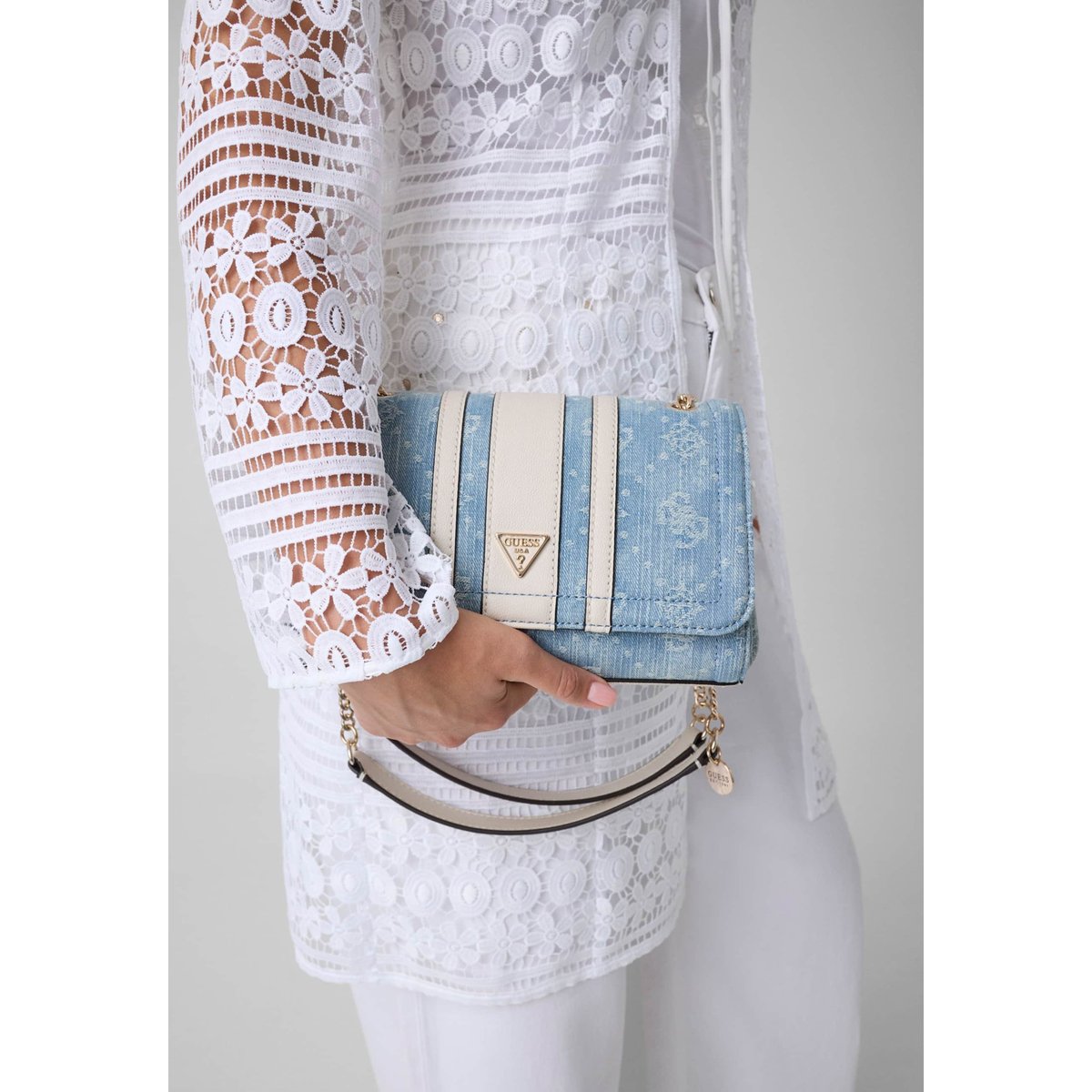Sac Noelle Crossbody bleu clair, GUESS