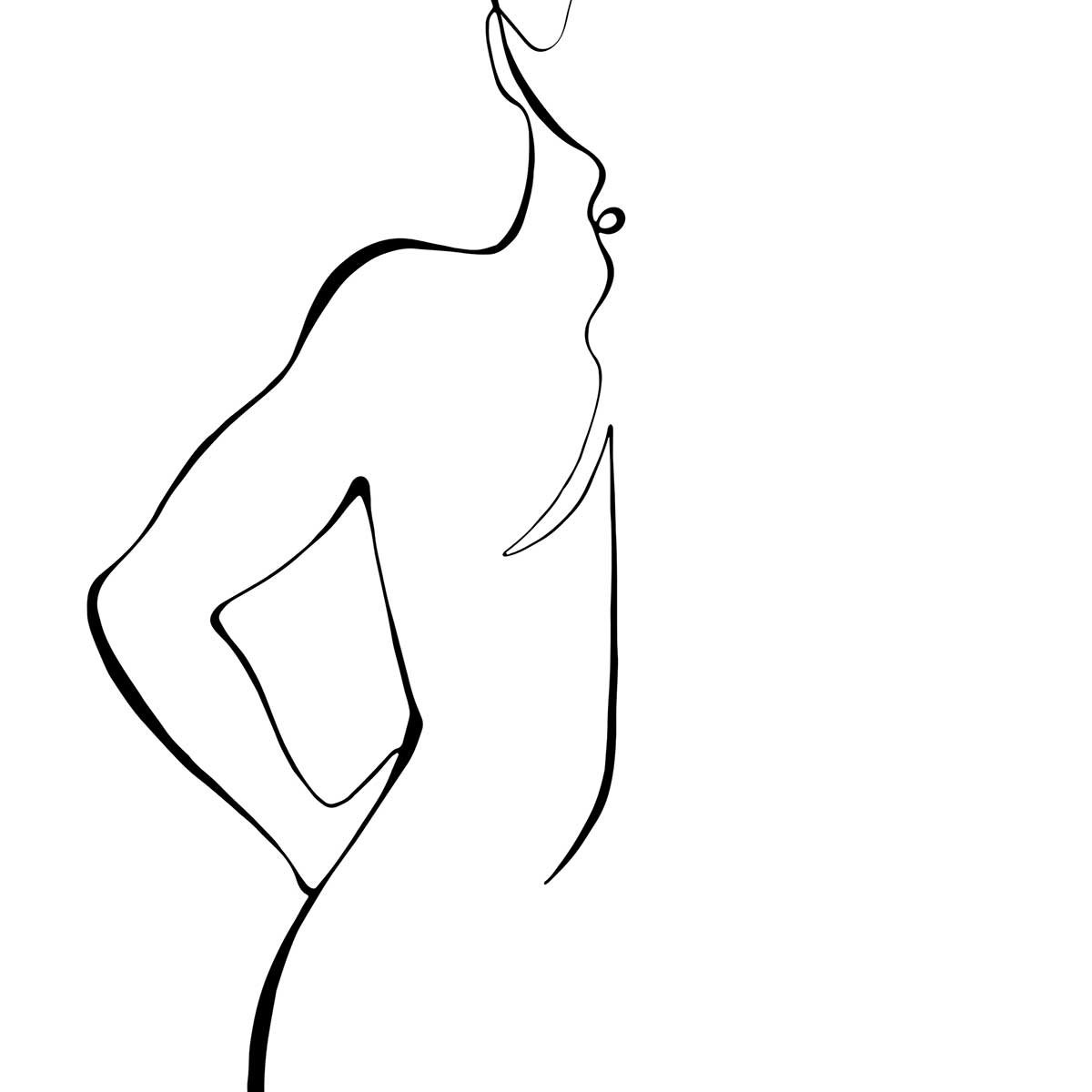 Tableau Croquis de femme tableau alu dibond, HEXOA