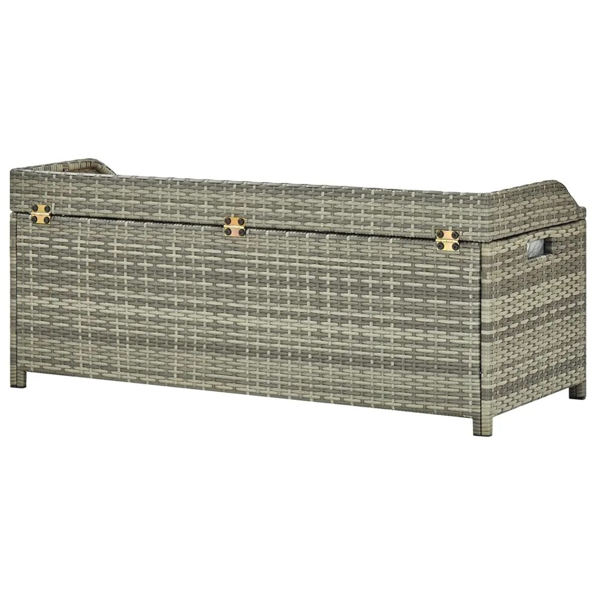 Banc de rangement de jardin gris clair, HOME MAISON