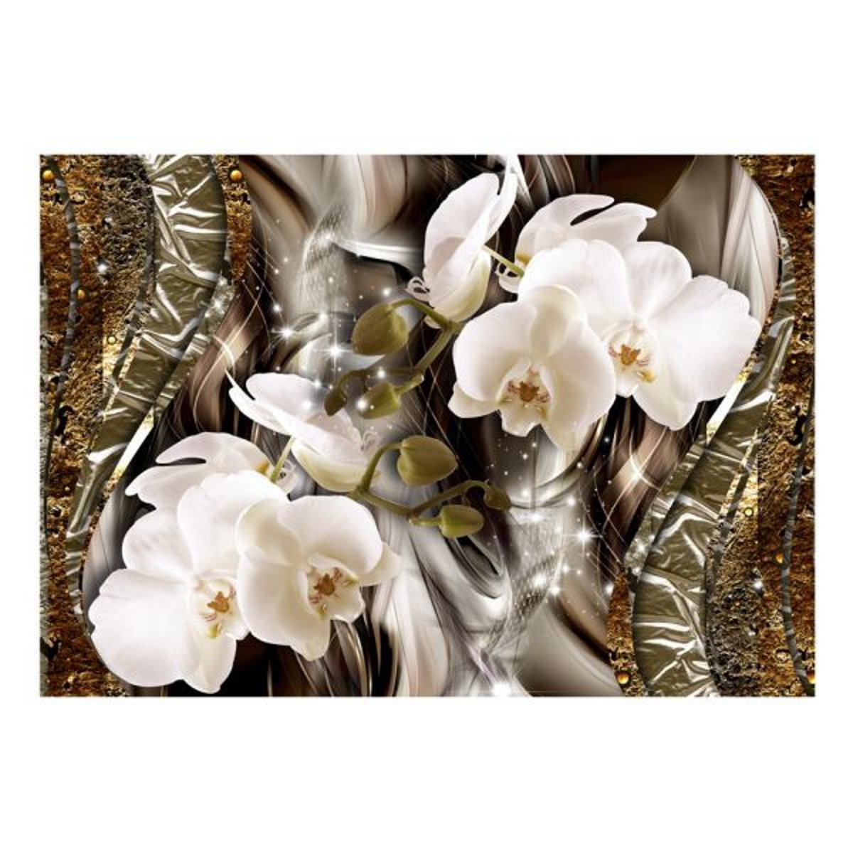 Papier peint intissé panoramique Fleurs Seekers of Beauty blanc, EDEN