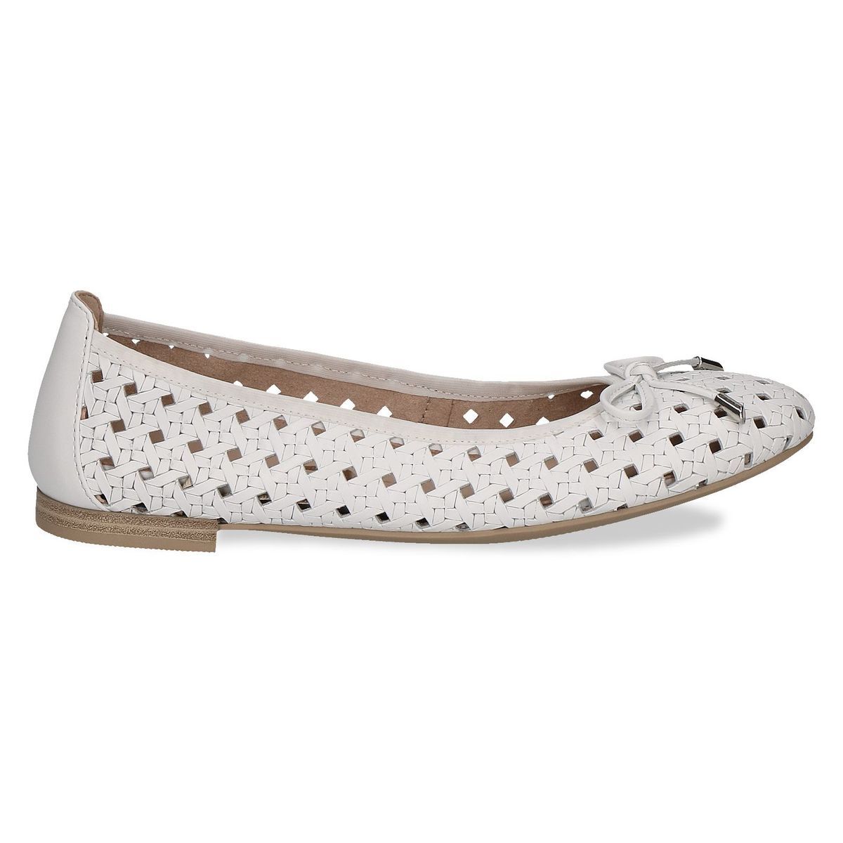 Ballerine en cuir blanc nappa, CAPRICE