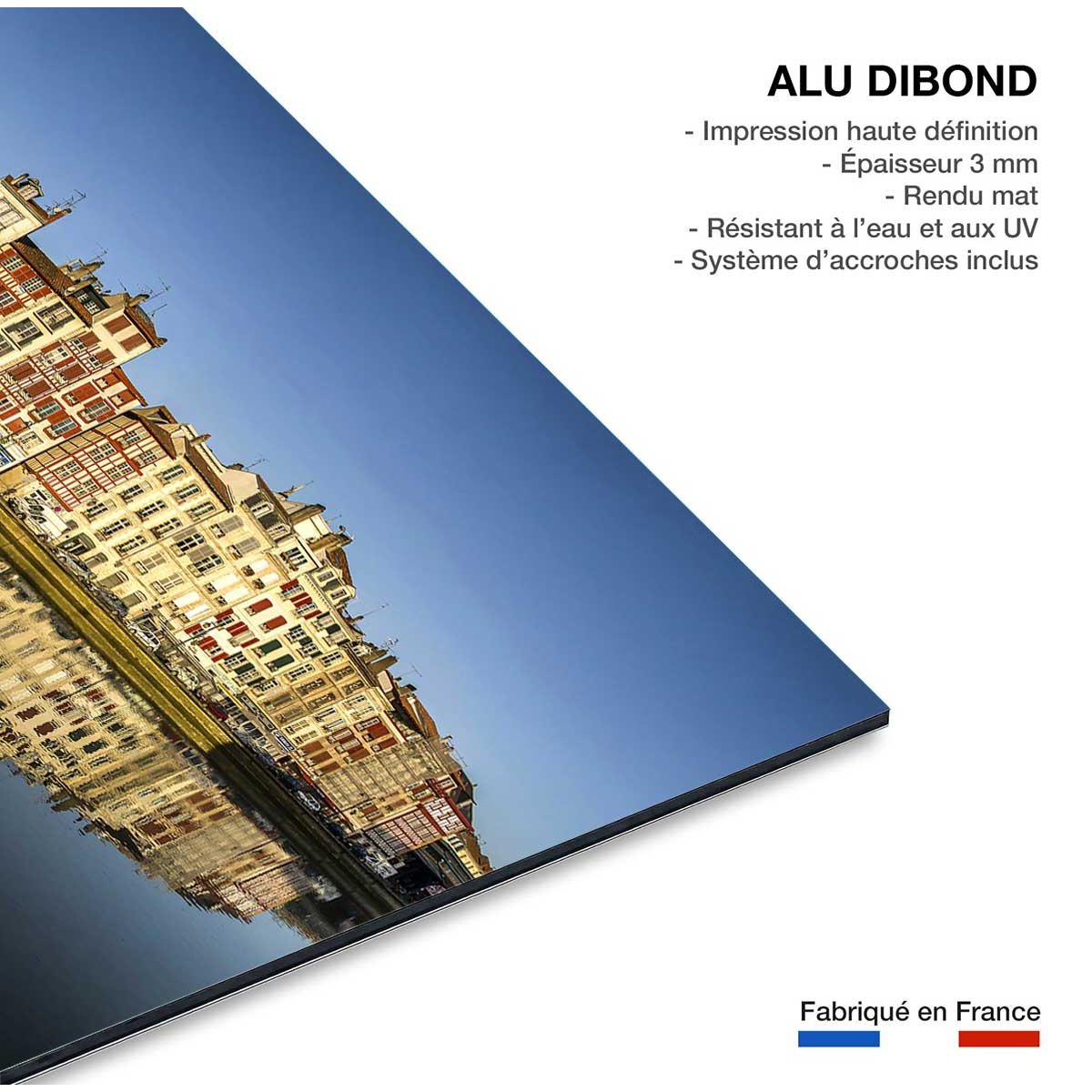 Tableau Tableau photo vue sur bayonne tableau alu dibond, HEXOA