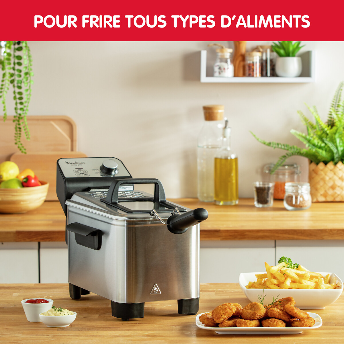 Friteuse Easy Pro AM338070 inox, MOULINEX