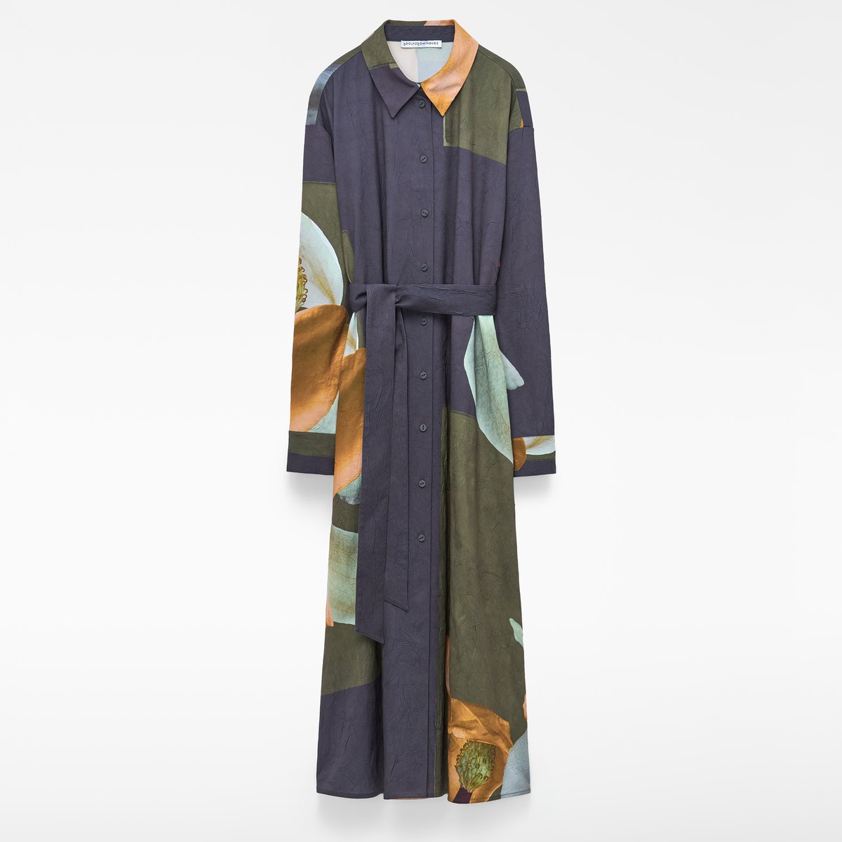 Robe-chemise imprimée avec ceinture imprimé fleurs, ADOLFO DOMINGUEZ