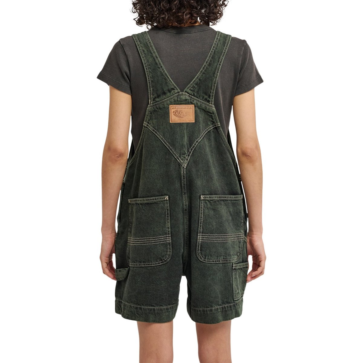 Salopette courte DUNGAREE WK vert black green tint, ELEMENT