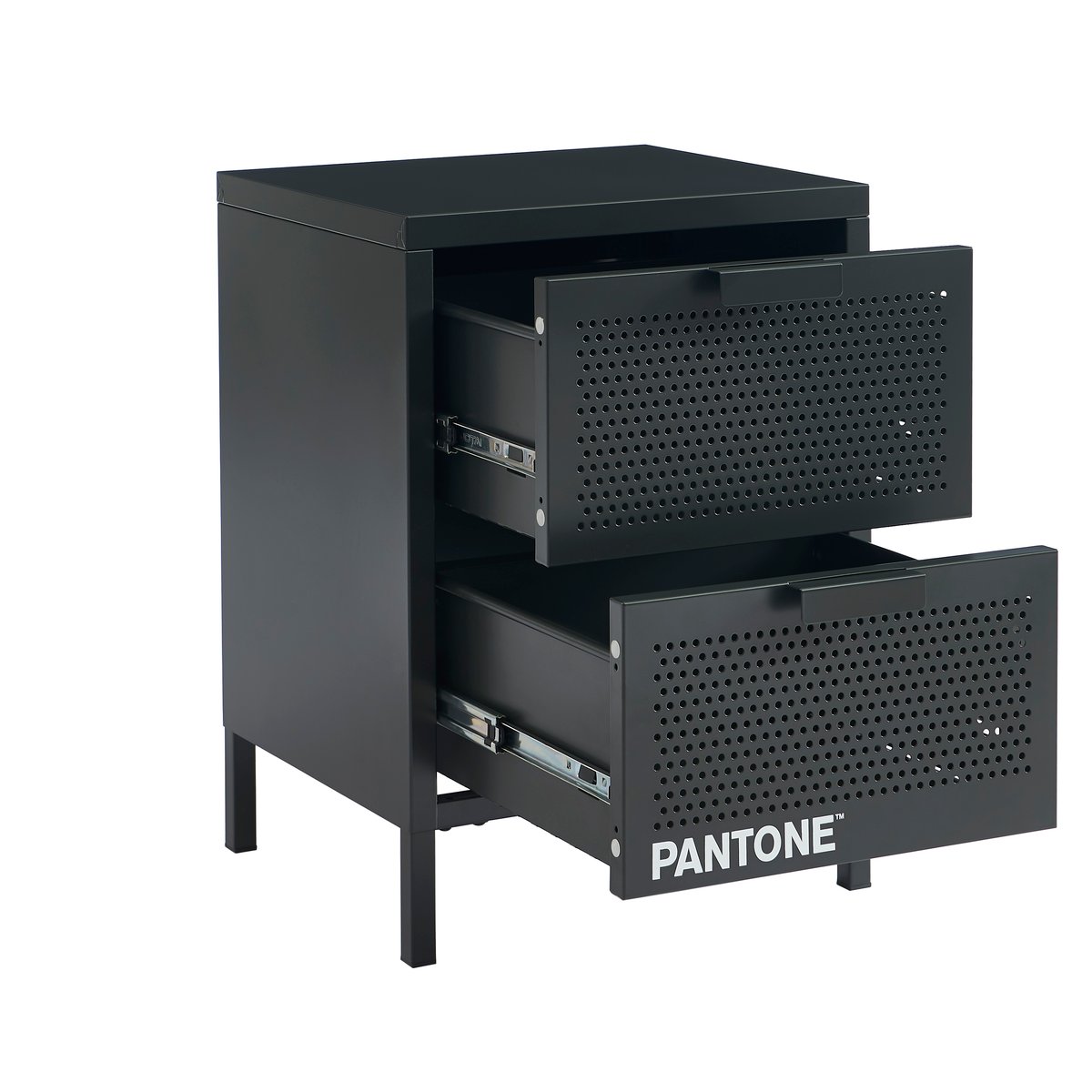 Table de chevet en acier gris anthracite / tcx 19-5005, PANTONE