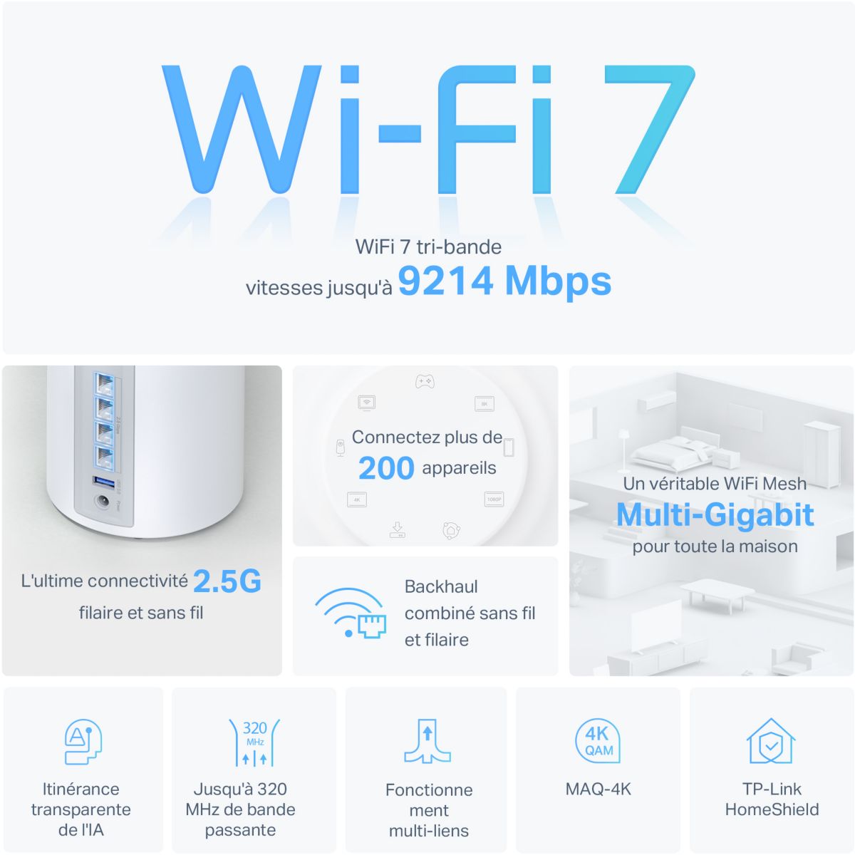Routeur Wifi Mesh Deco BE65(1-pack) couleur unique, TP-LINK