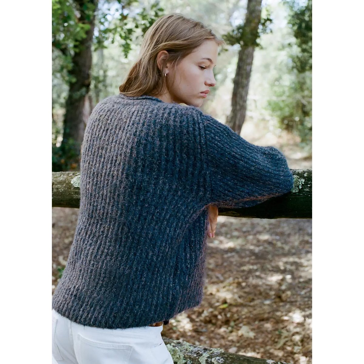 Pull côtelé jaspé bleu, MANGO TEEN