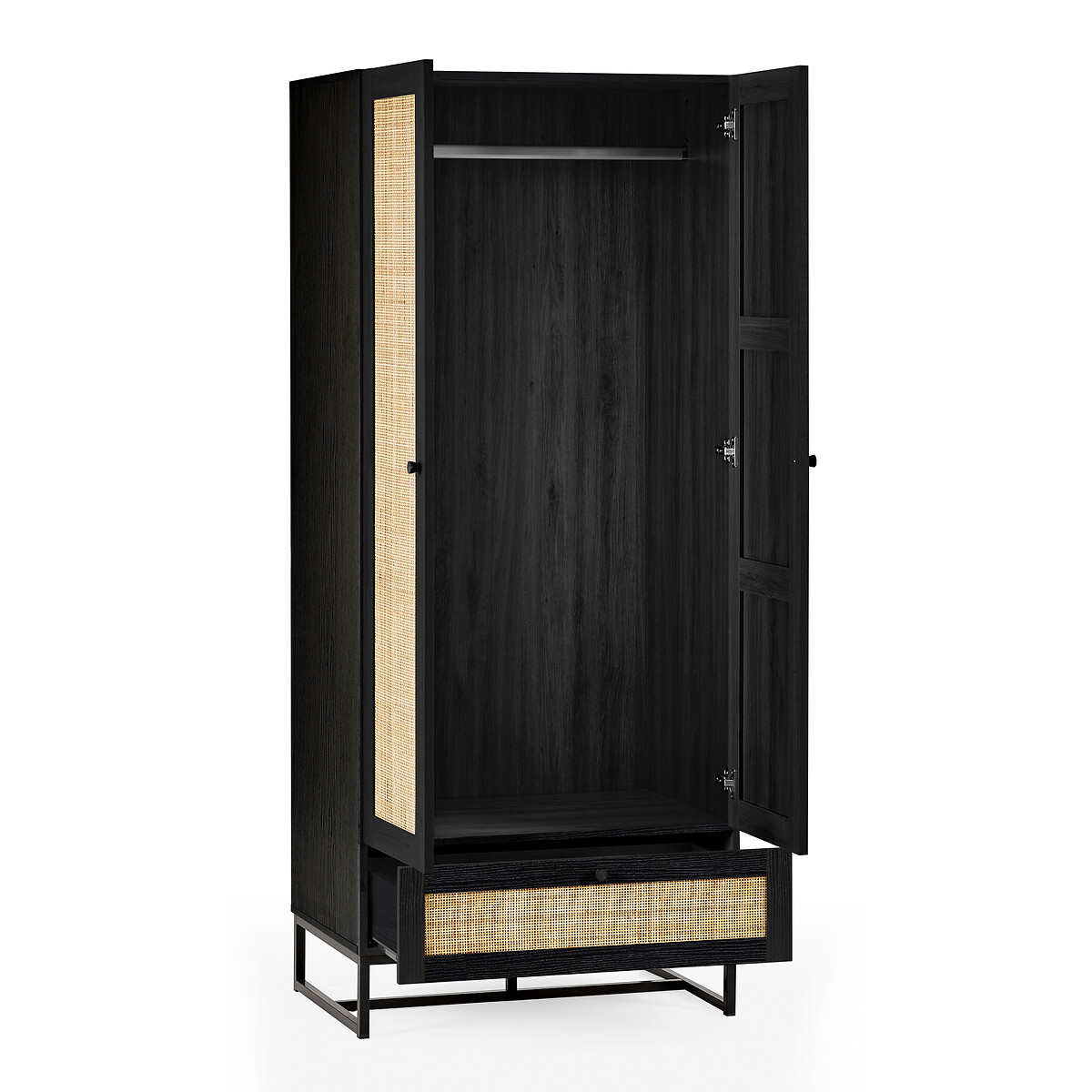 Indiya Rattan Wardrobe black, SO'HOME