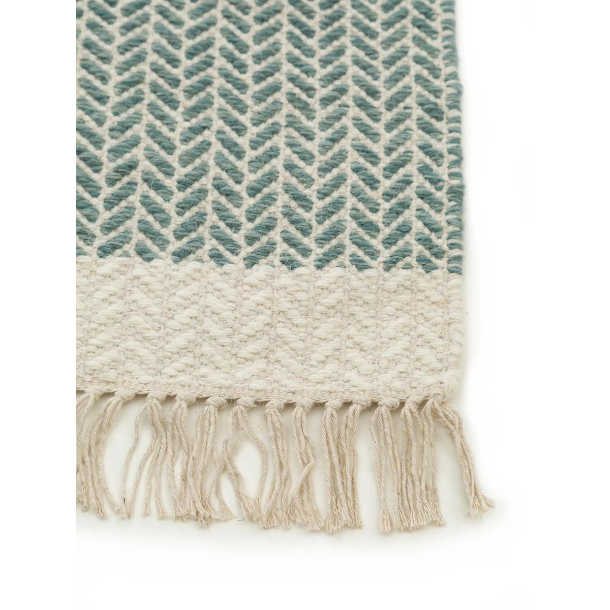 Tapis de couloir en laine tissé main KIM menthe, BENUTA