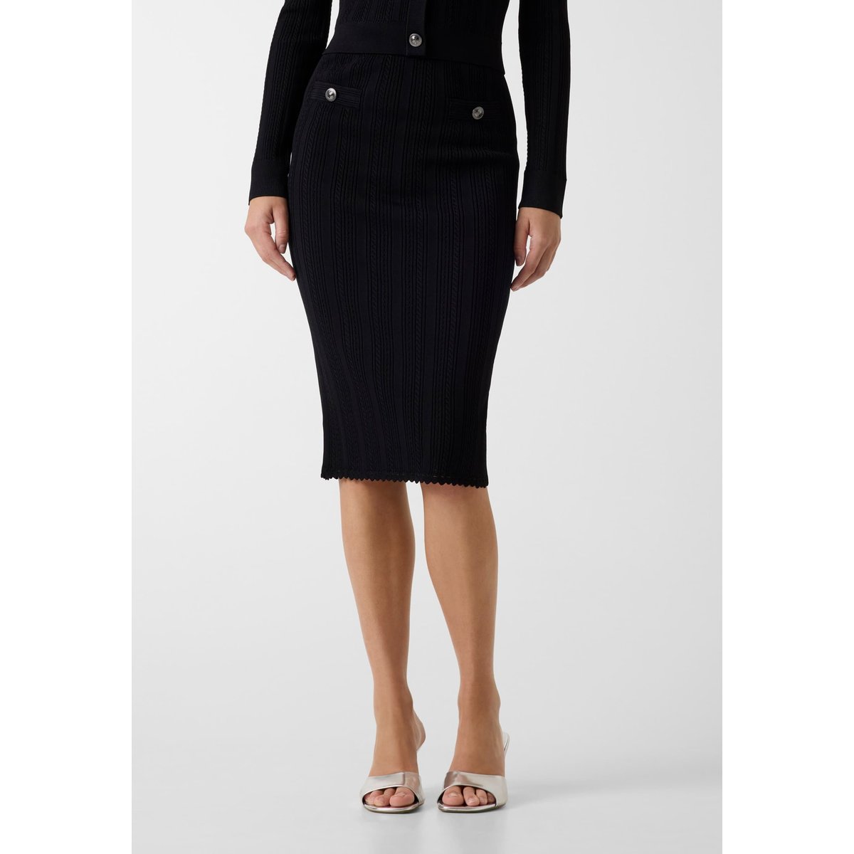 Jupe Midi Tricotée noir, GUESS